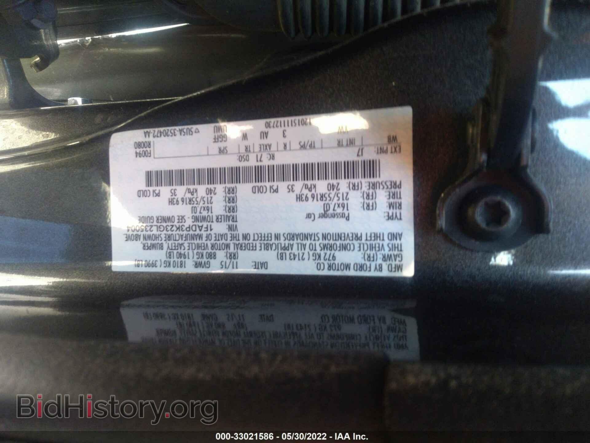 2016 FORD FOCUS - VIN: 1FADP3K23GL235004 - Фото 9