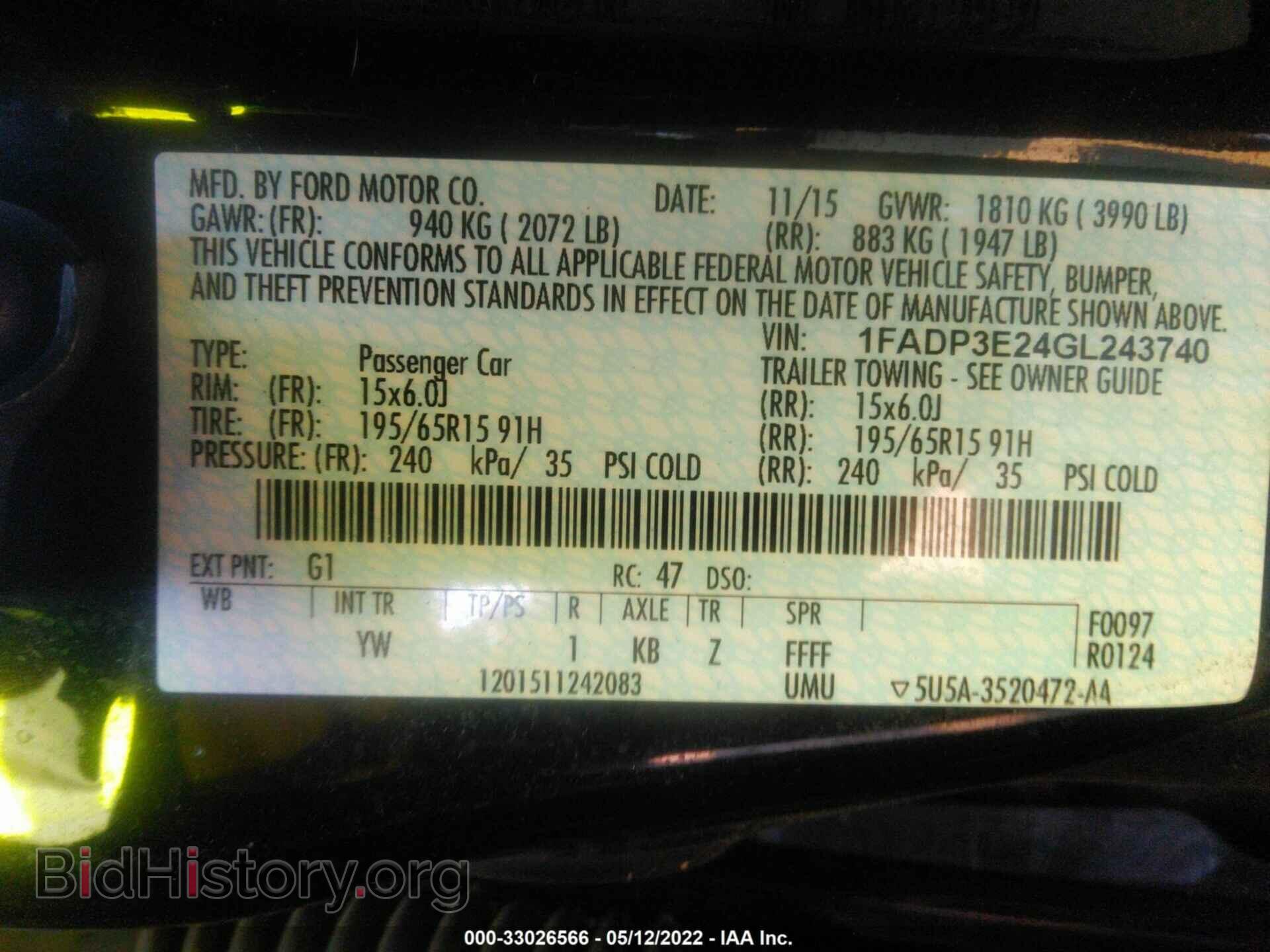 2016 FORD FOCUS - VIN: 1FADP3E24GL243740 - Фото 9