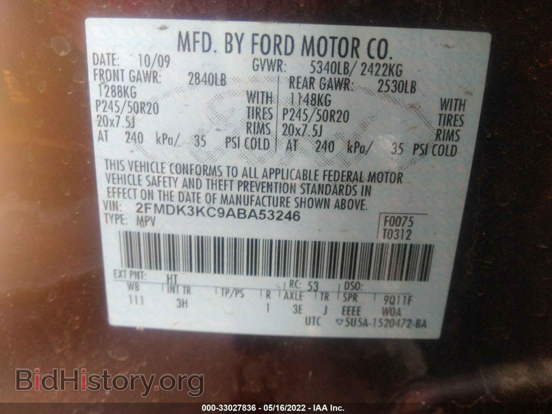 2010 FORD EDGE - VIN: 2FMDK3KC9ABA53246 - Photo 9