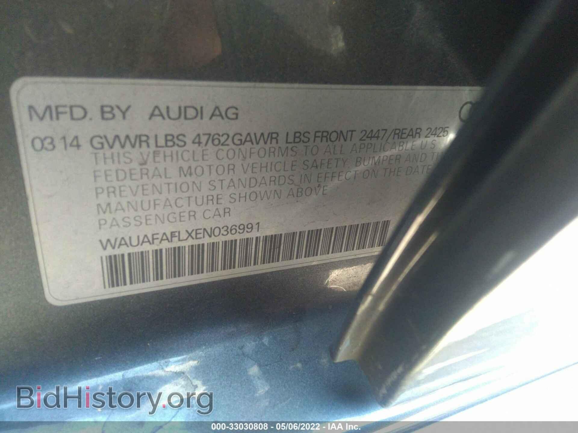 2014 AUDI A4 - VIN: WAUAFAFLXEN036991 - Фото 9