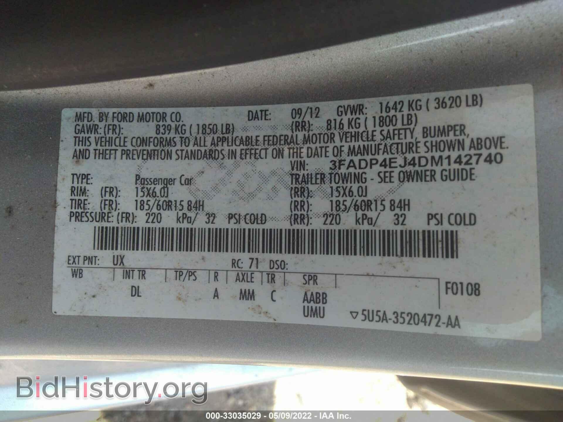 2013 FORD FIESTA - VIN: 3FADP4EJ4DM142740 - Фото 9