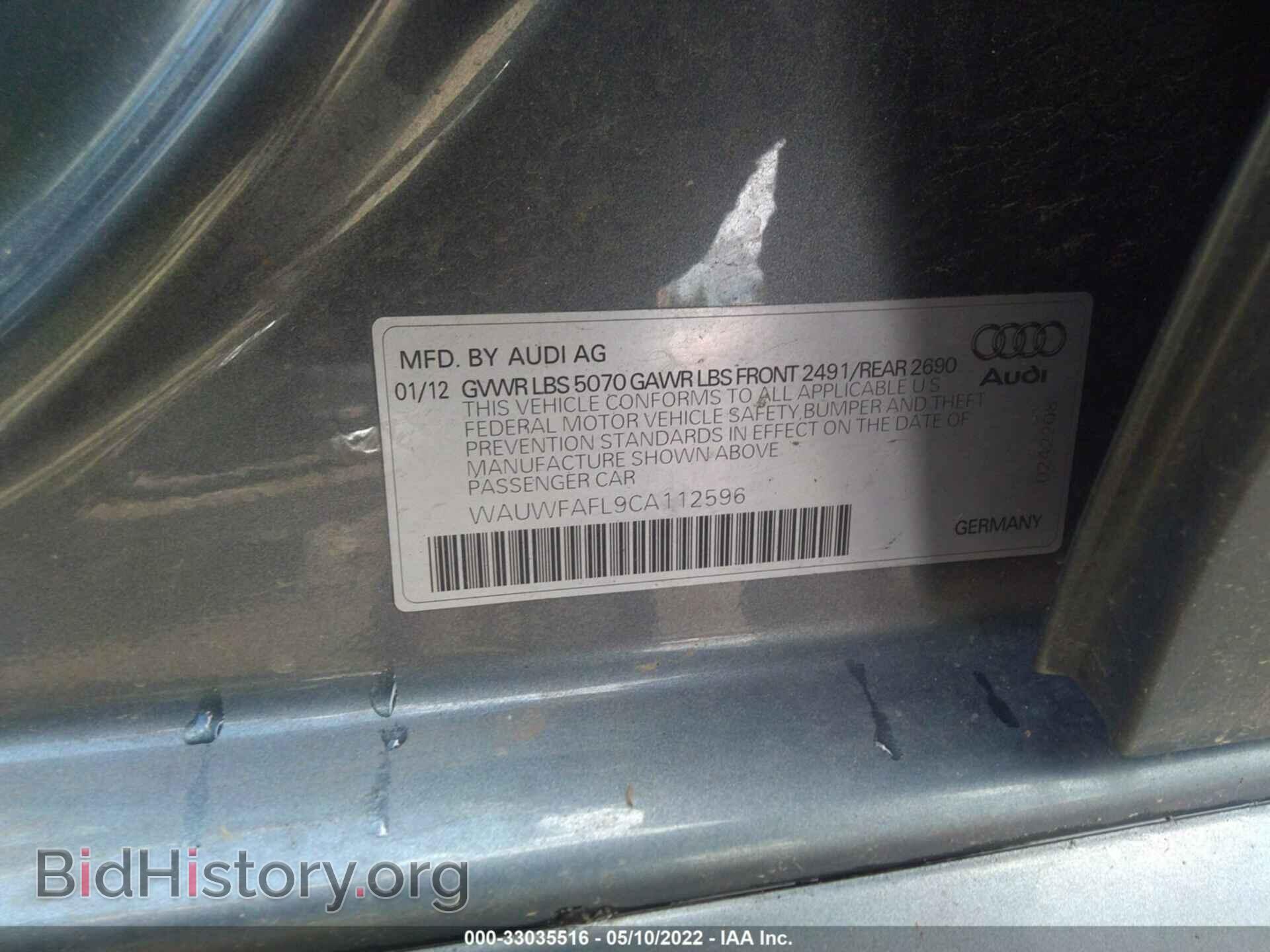 2012 AUDI A4 - VIN: WAUWFAFL9CA112596 - Фото 9