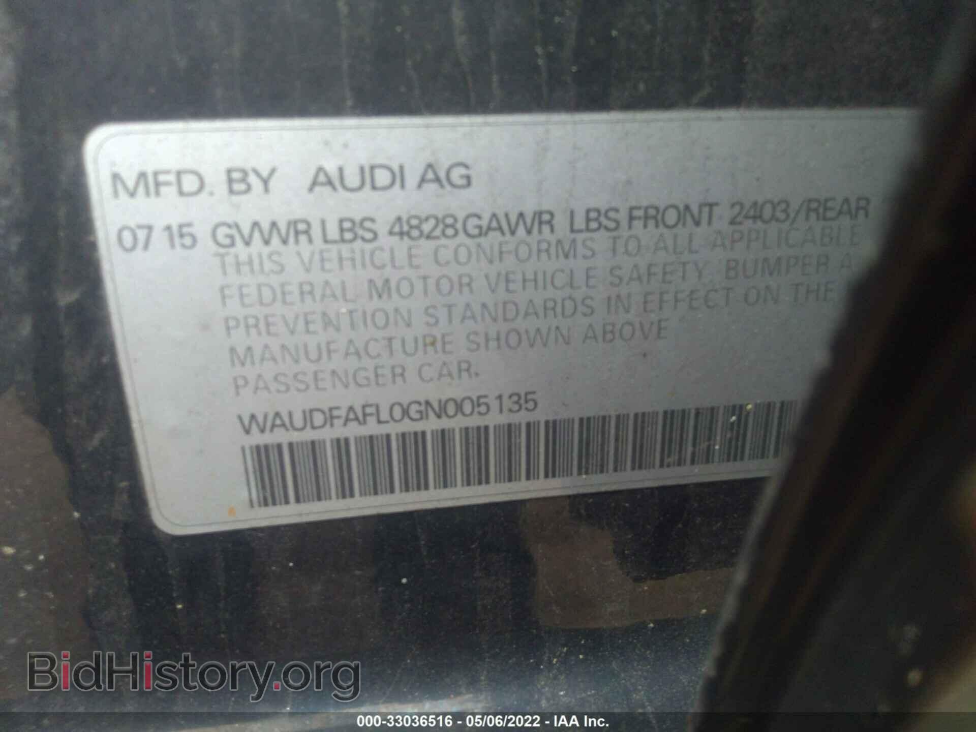 2016 AUDI A4 - VIN: WAUDFAFL0GN005135 - Фото 9