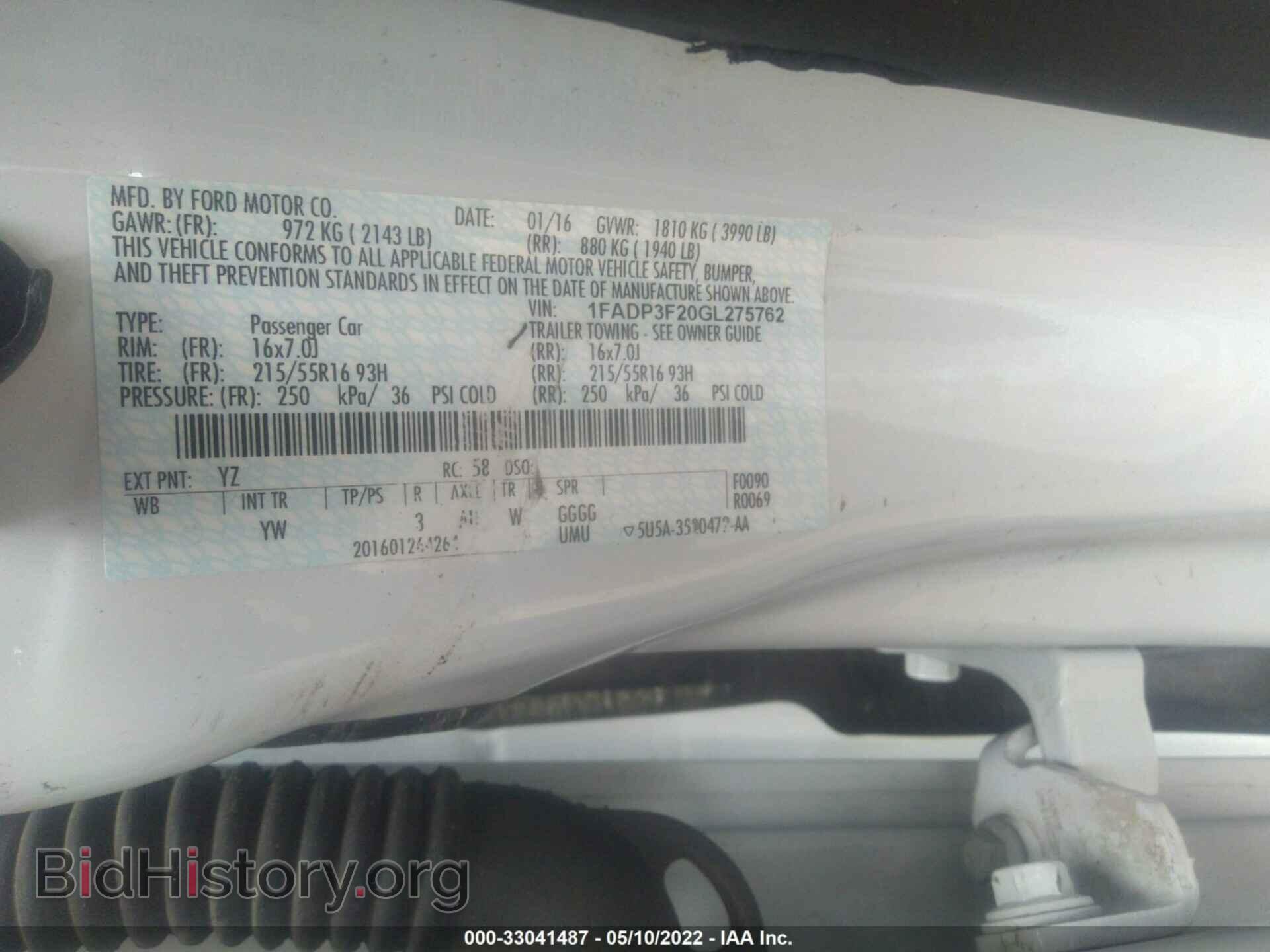 2016 FORD FOCUS - VIN: 1FADP3F20GL275762 - Фото 9
