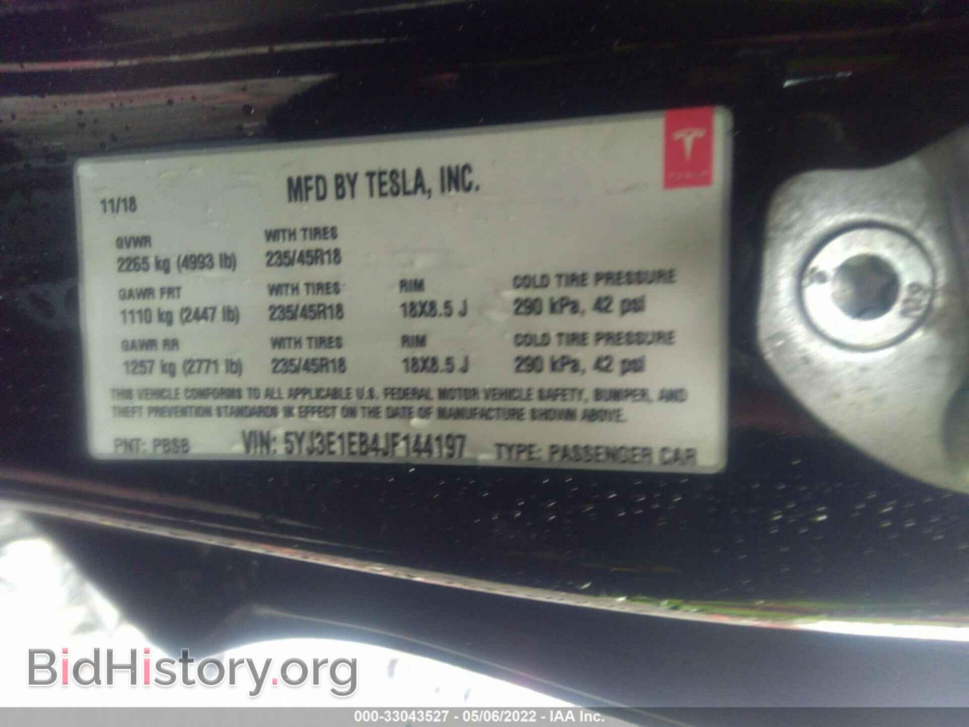 2018 TESLA MODEL 3 - VIN: 5YJ3E1EB4JF144197 - Photo 9