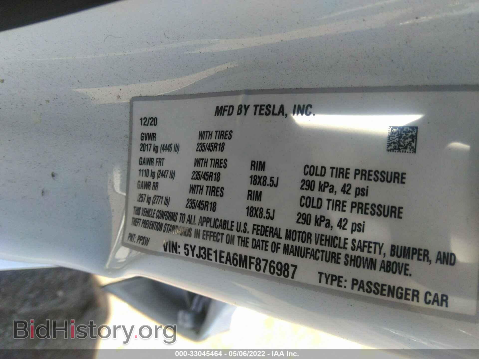 2021 TESLA MODEL 3 - VIN: 5YJ3E1EA6MF876987 - Photo 9