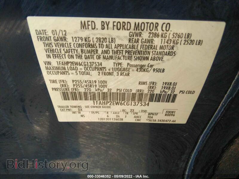 2012 Ford TAURUS (VIN 1FAHP2EW6CG137534) — photo 9 of 11