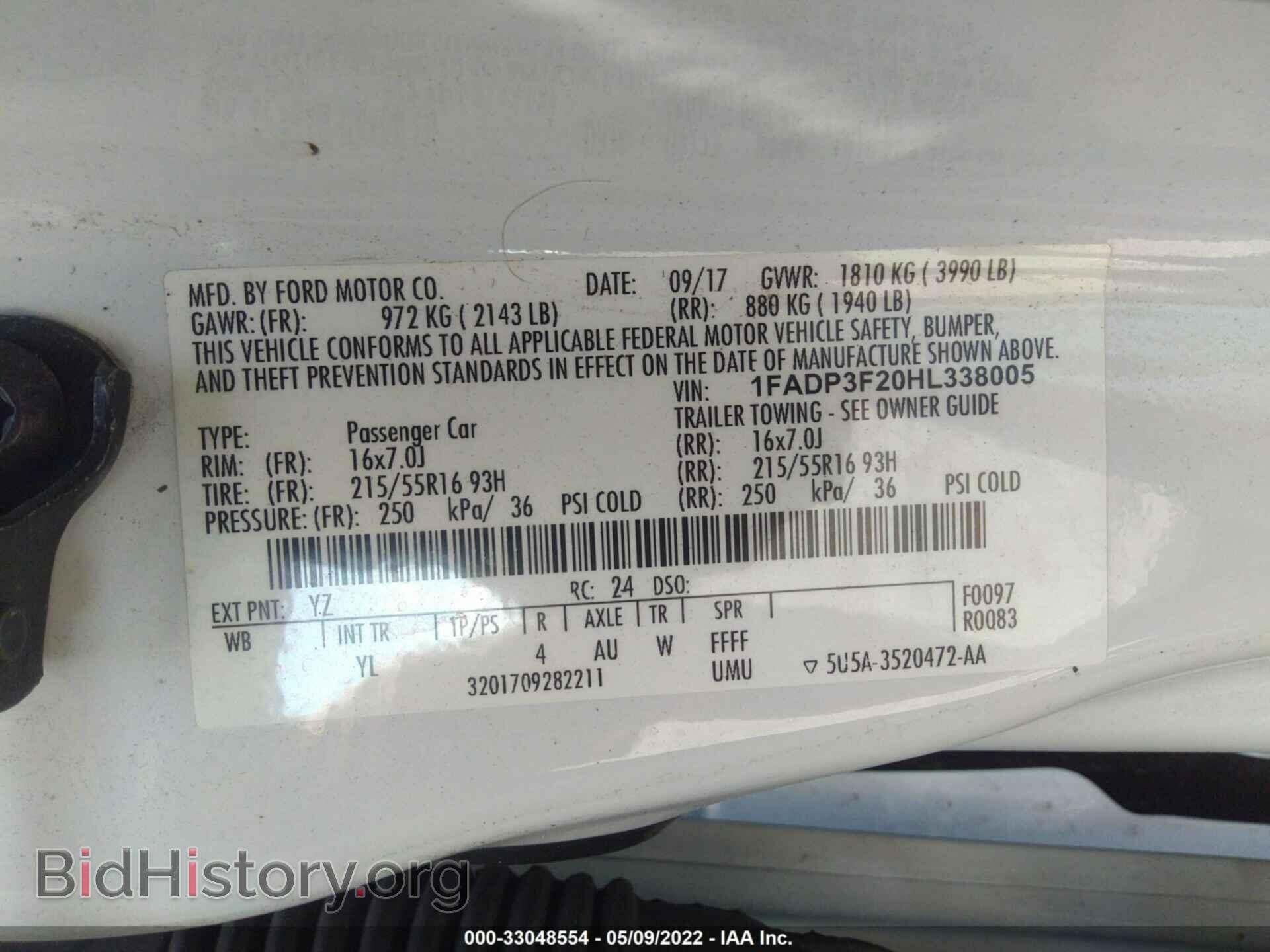 2017 FORD FOCUS - VIN: 1FADP3F20HL338005 - Фото 9