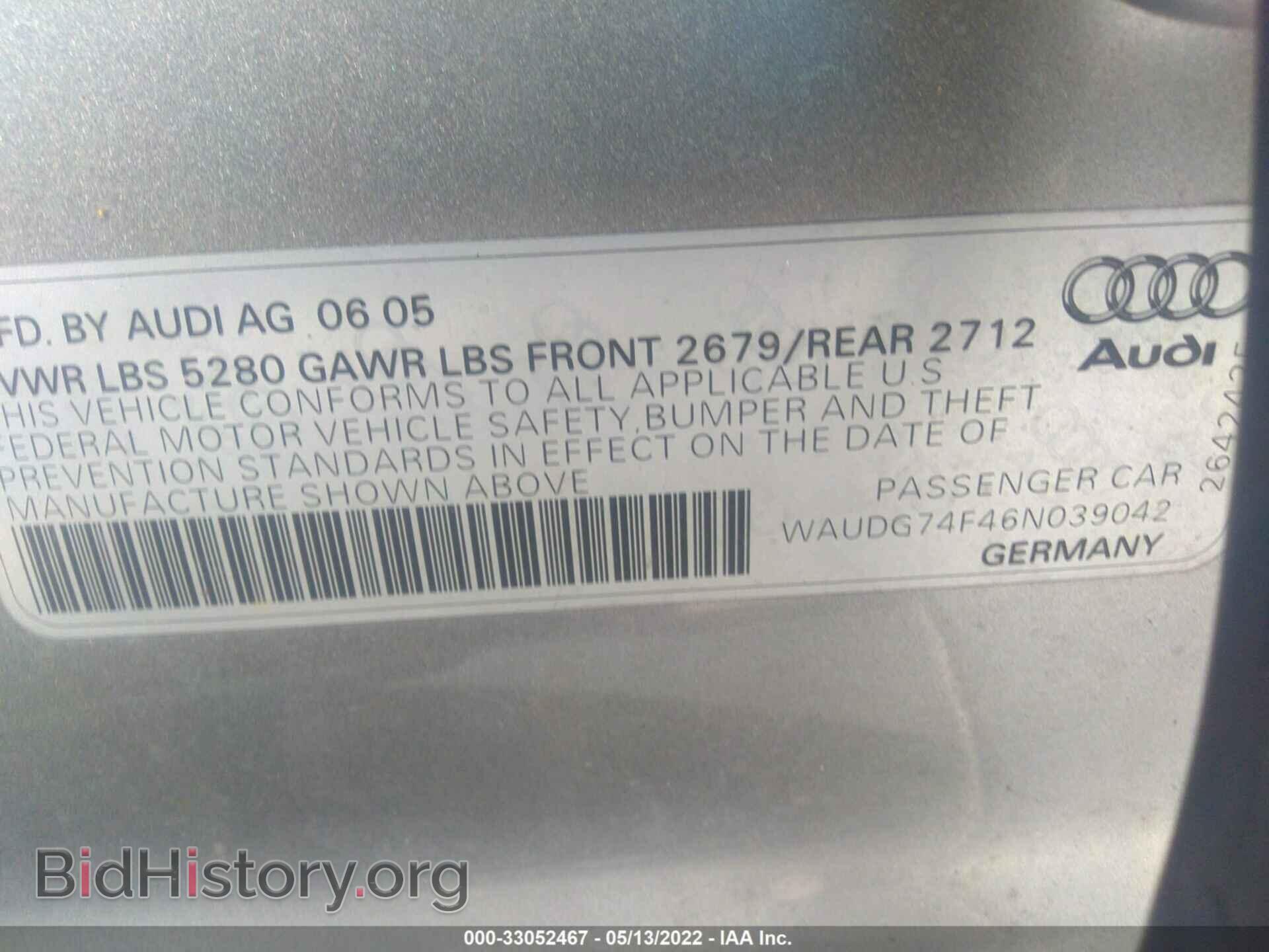 2006 AUDI A6 - VIN: WAUDG74F46N039042 - Photo 9