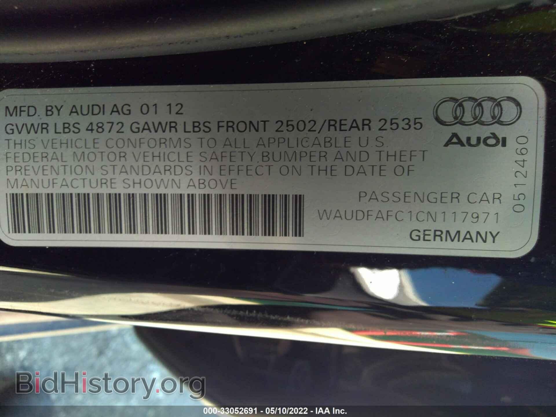 2012 AUDI A6 - VIN: WAUDFAFC1CN117971 - Фото 9