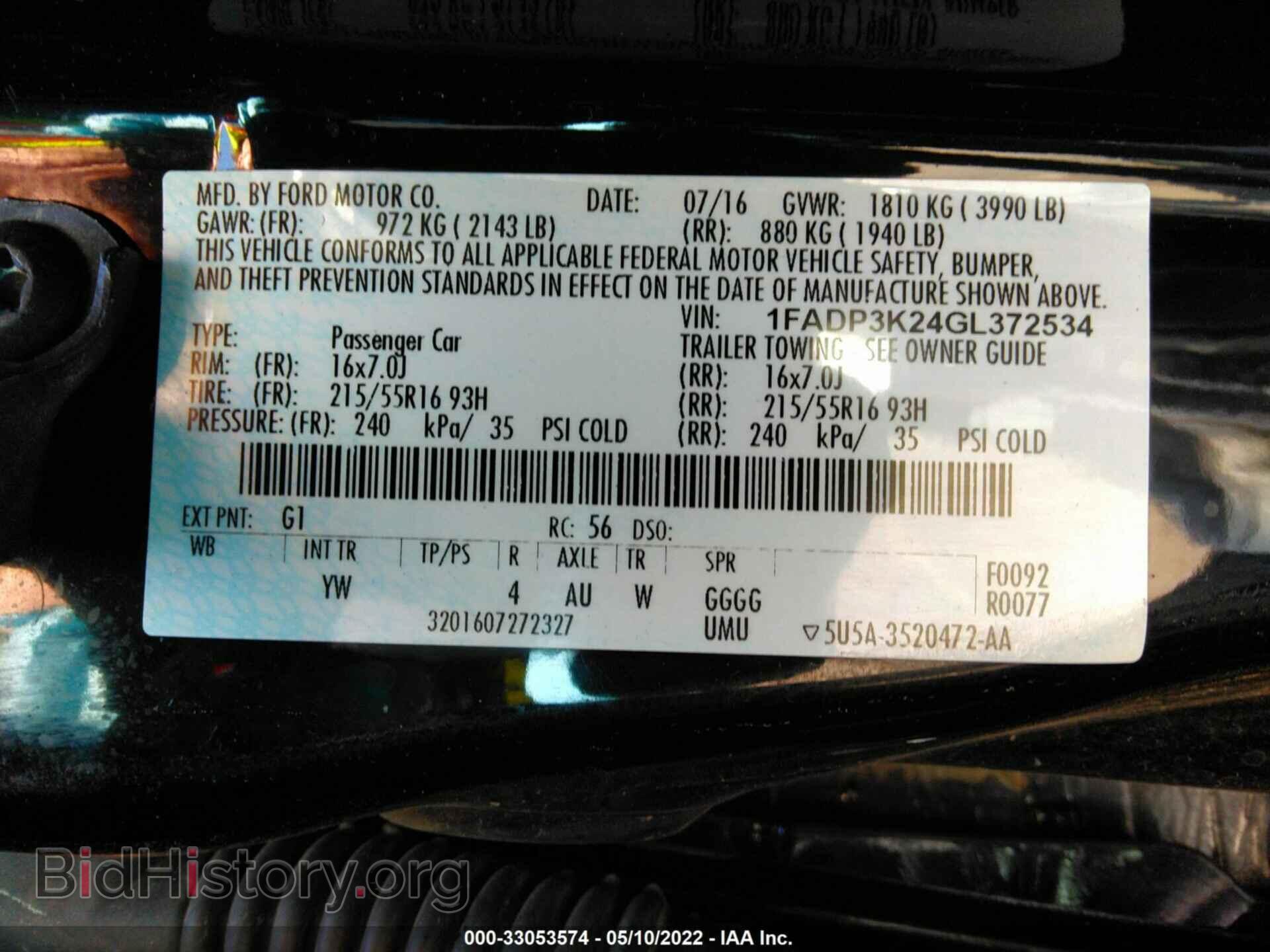 2016 FORD FOCUS - VIN: 1FADP3K24GL372534 - Фото 9
