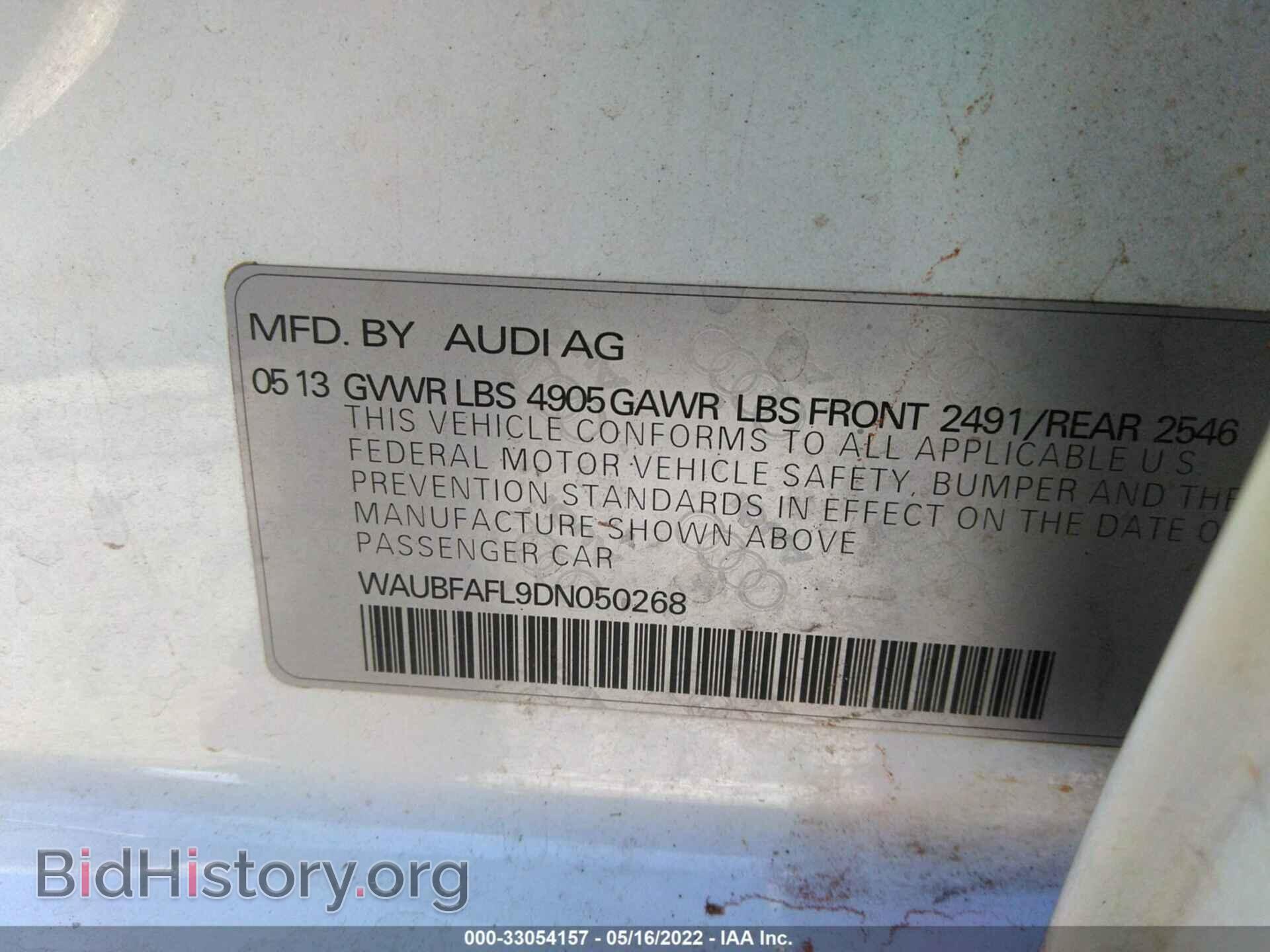 2013 AUDI A4 - VIN: WAUBFAFL9DN050268 - Фото 9