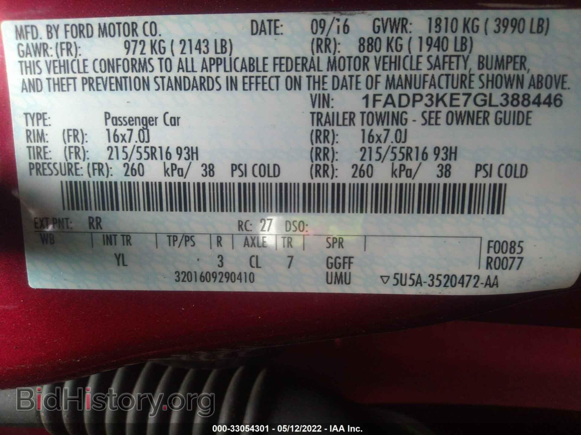 2016 FORD FOCUS - VIN: 1FADP3KE7GL388446 - Фото 9