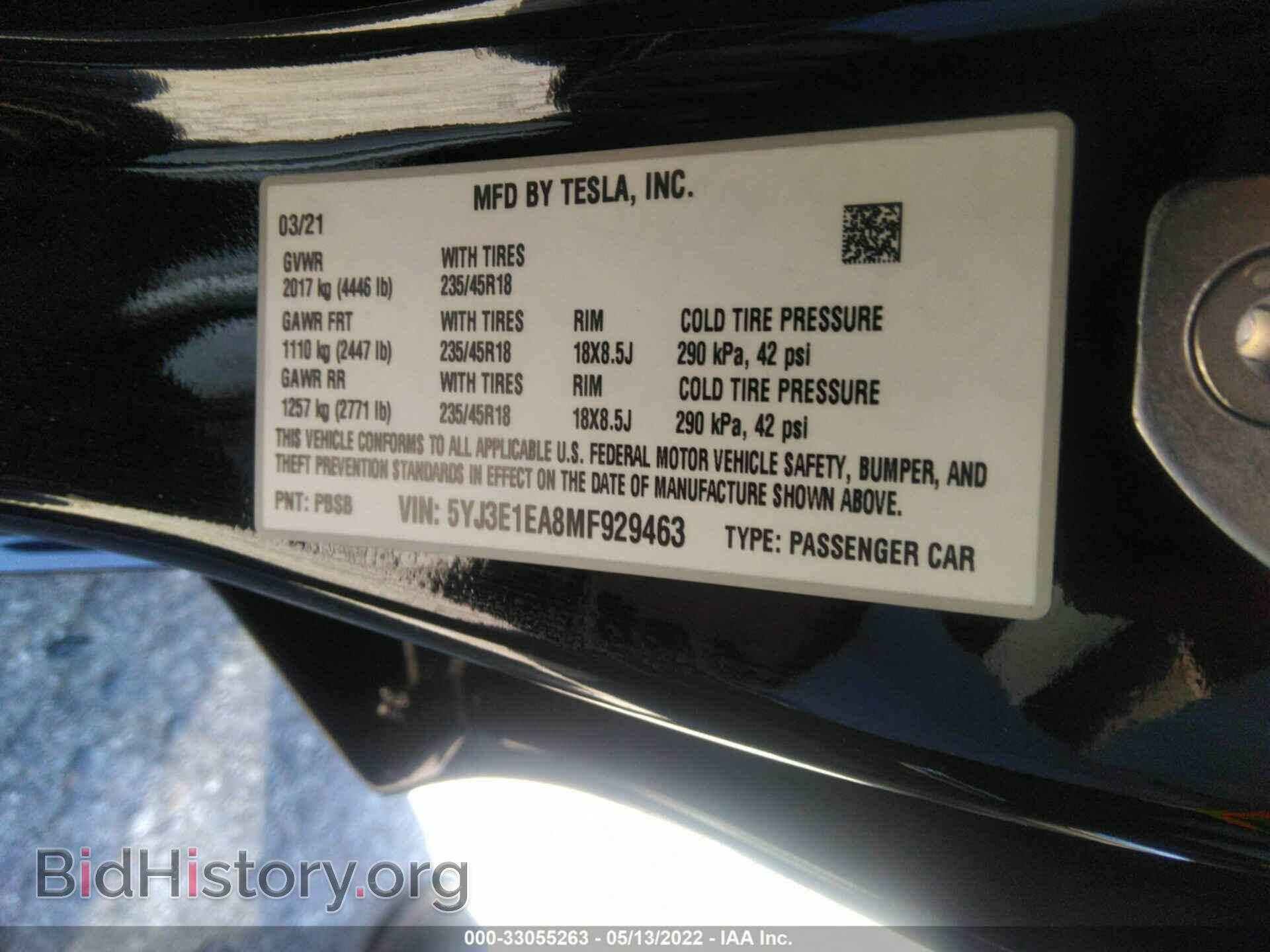 2021 TESLA MODEL 3 - VIN: 5YJ3E1EA8MF929463 - Photo 9