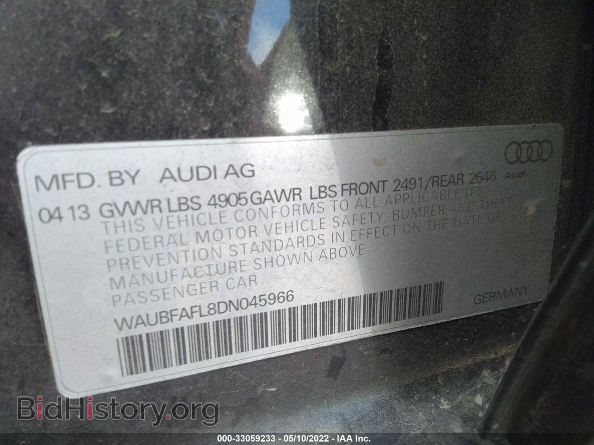 2013 AUDI A4 - VIN: WAUBFAFL8DN045966 - Photo 9