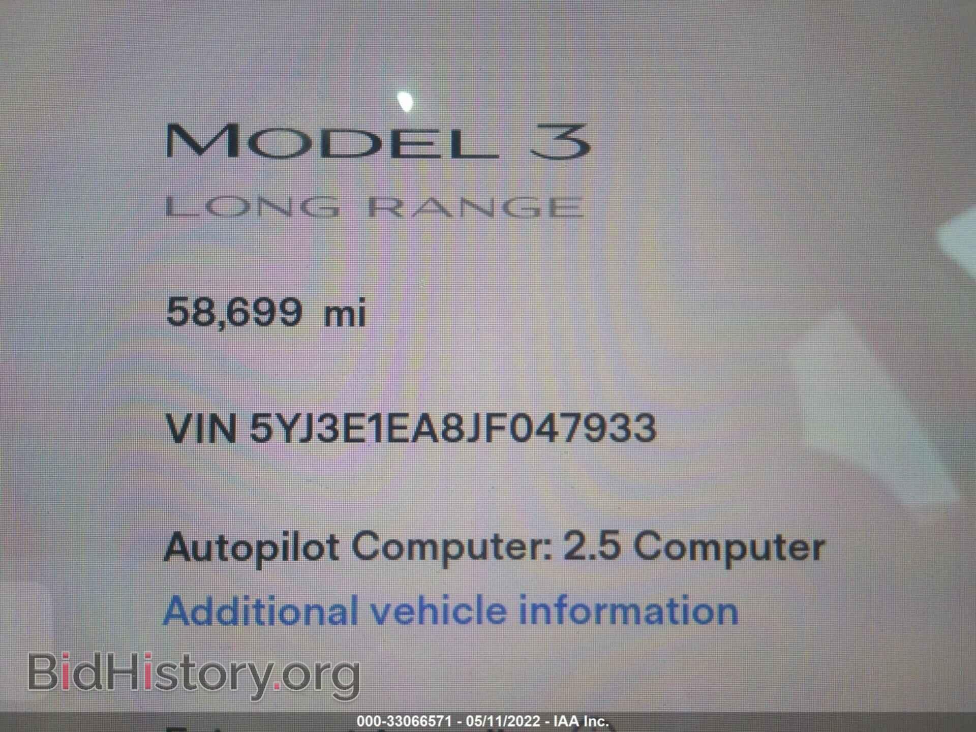 2018 TESLA MODEL 3 - VIN: 5YJ3E1EA8JF047933 - Фото 7