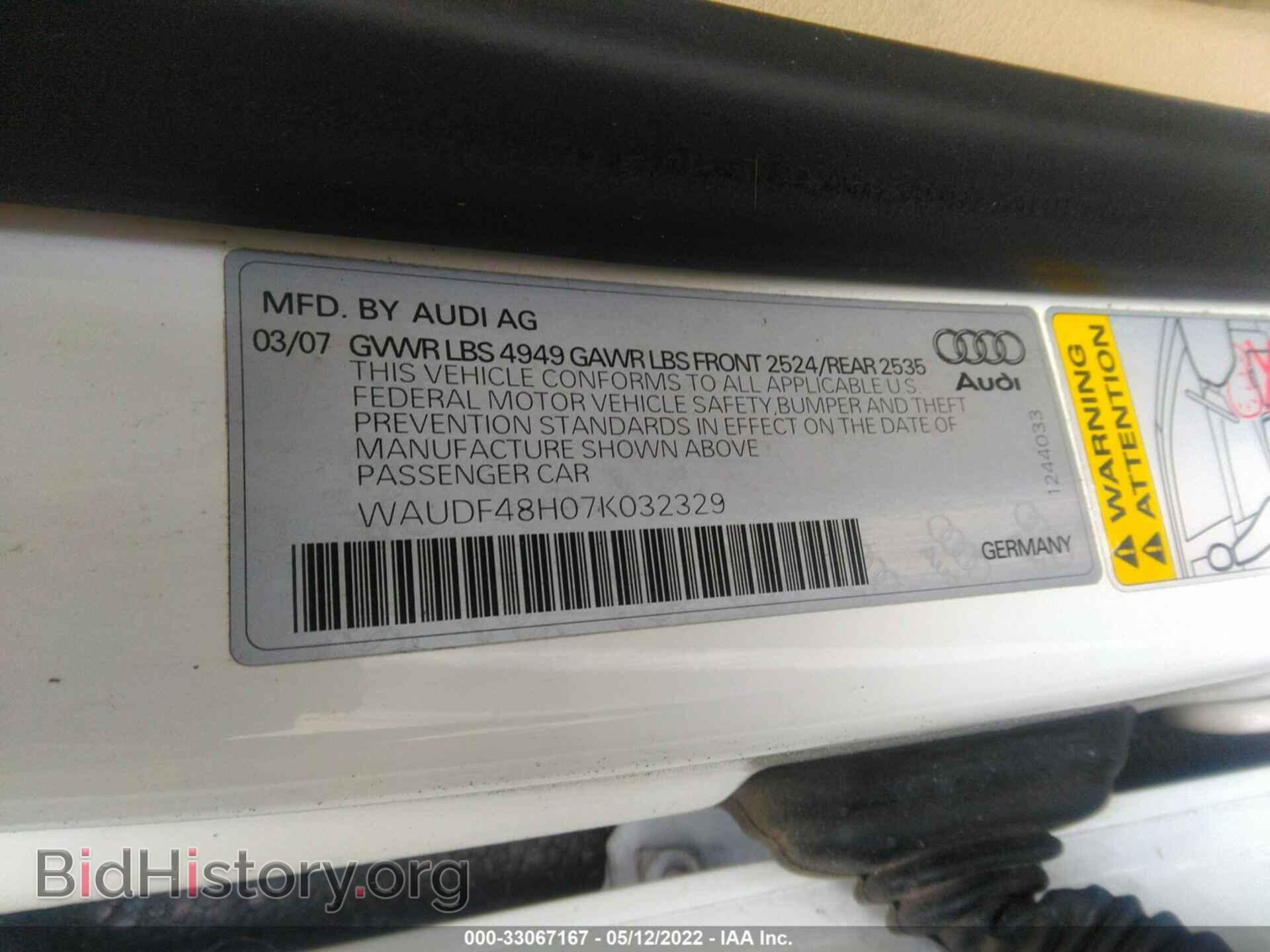2007 AUDI A4 - VIN: WAUDF48H07K032329 - Photo 9
