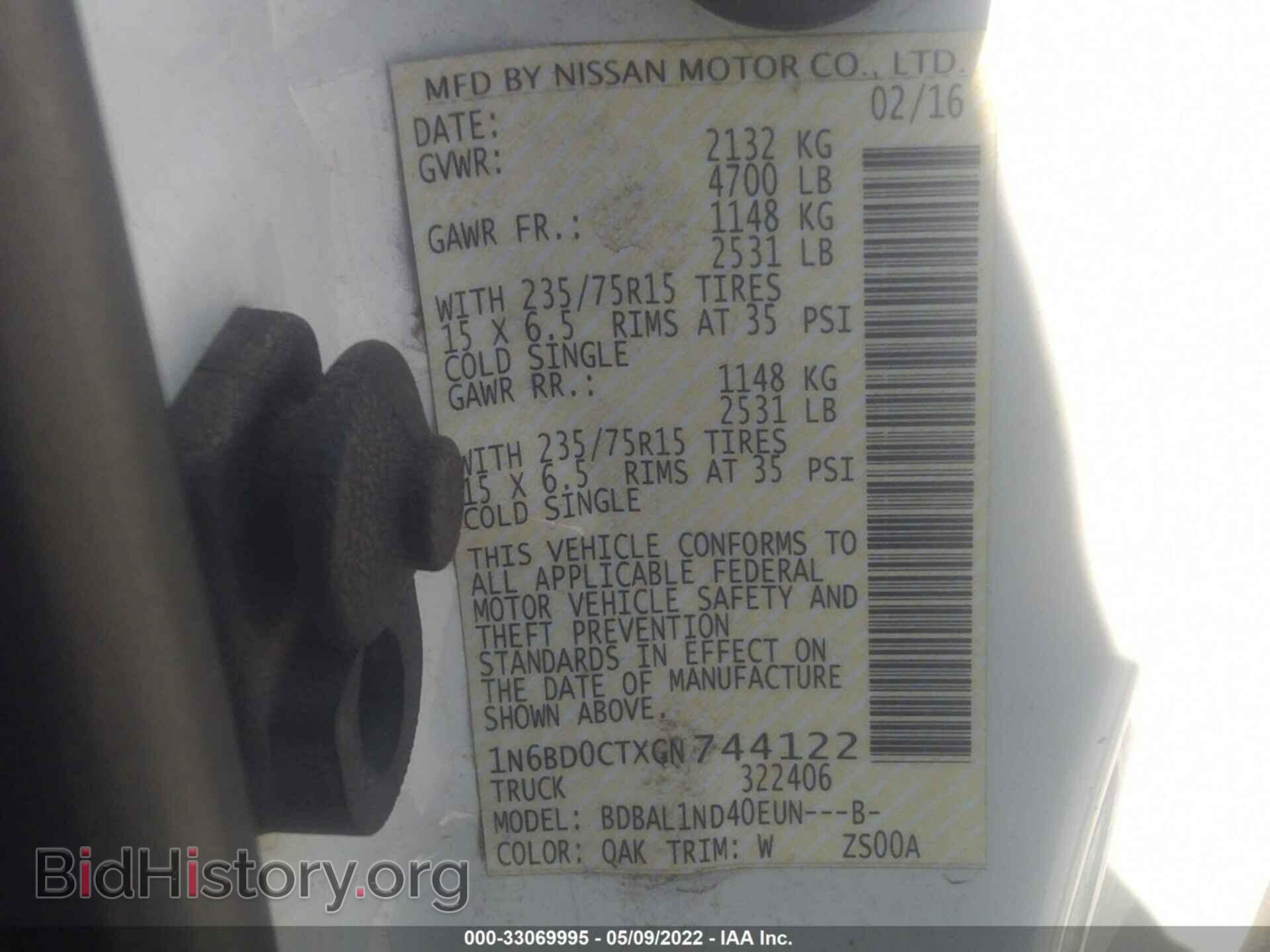2016 NISSAN FRONTIER - VIN: 1n6bd0ctxgn744122 - Фото 9