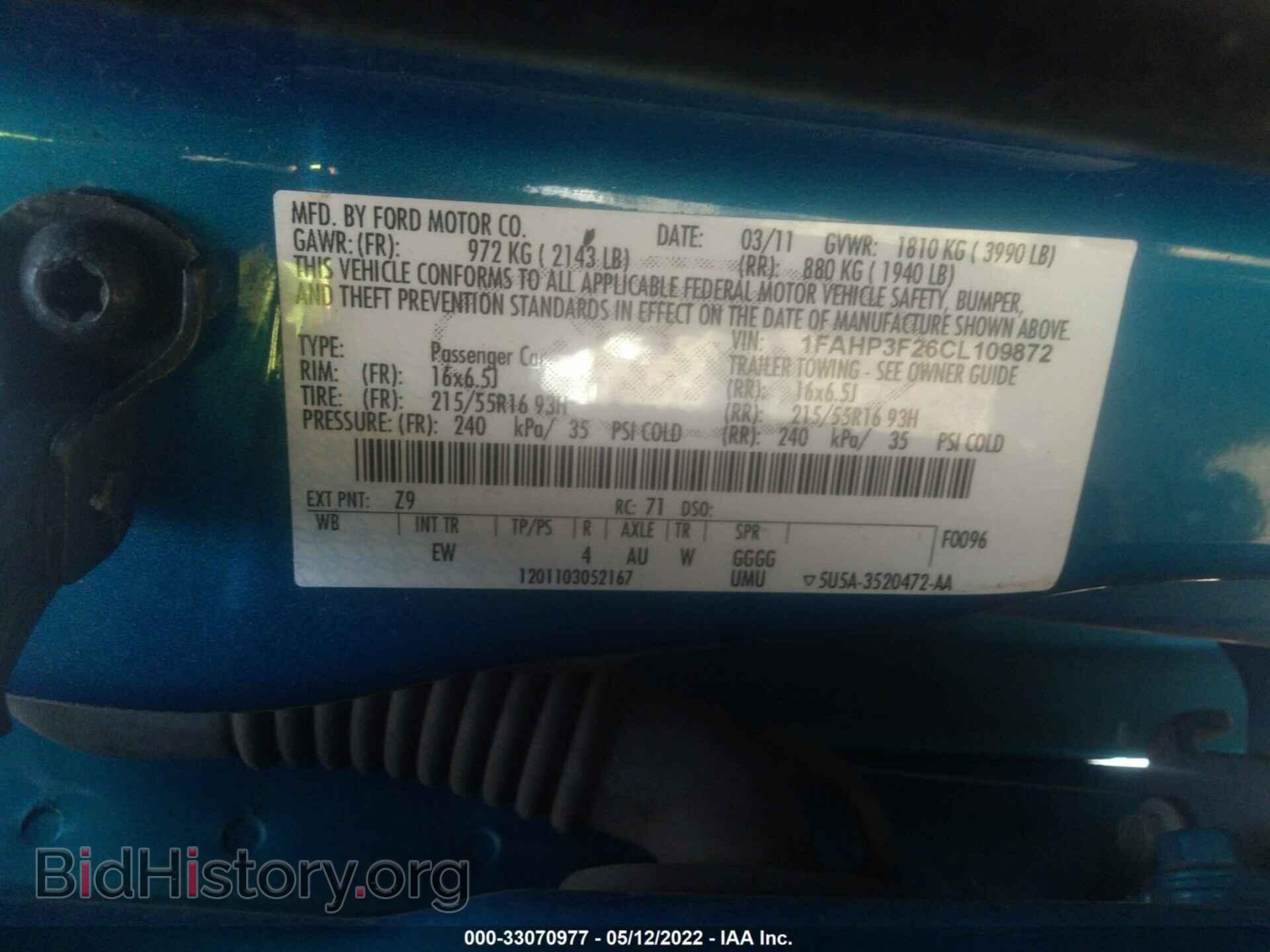 2012 FORD FOCUS - VIN: 1FAHP3F26CL109872 - Фото 9