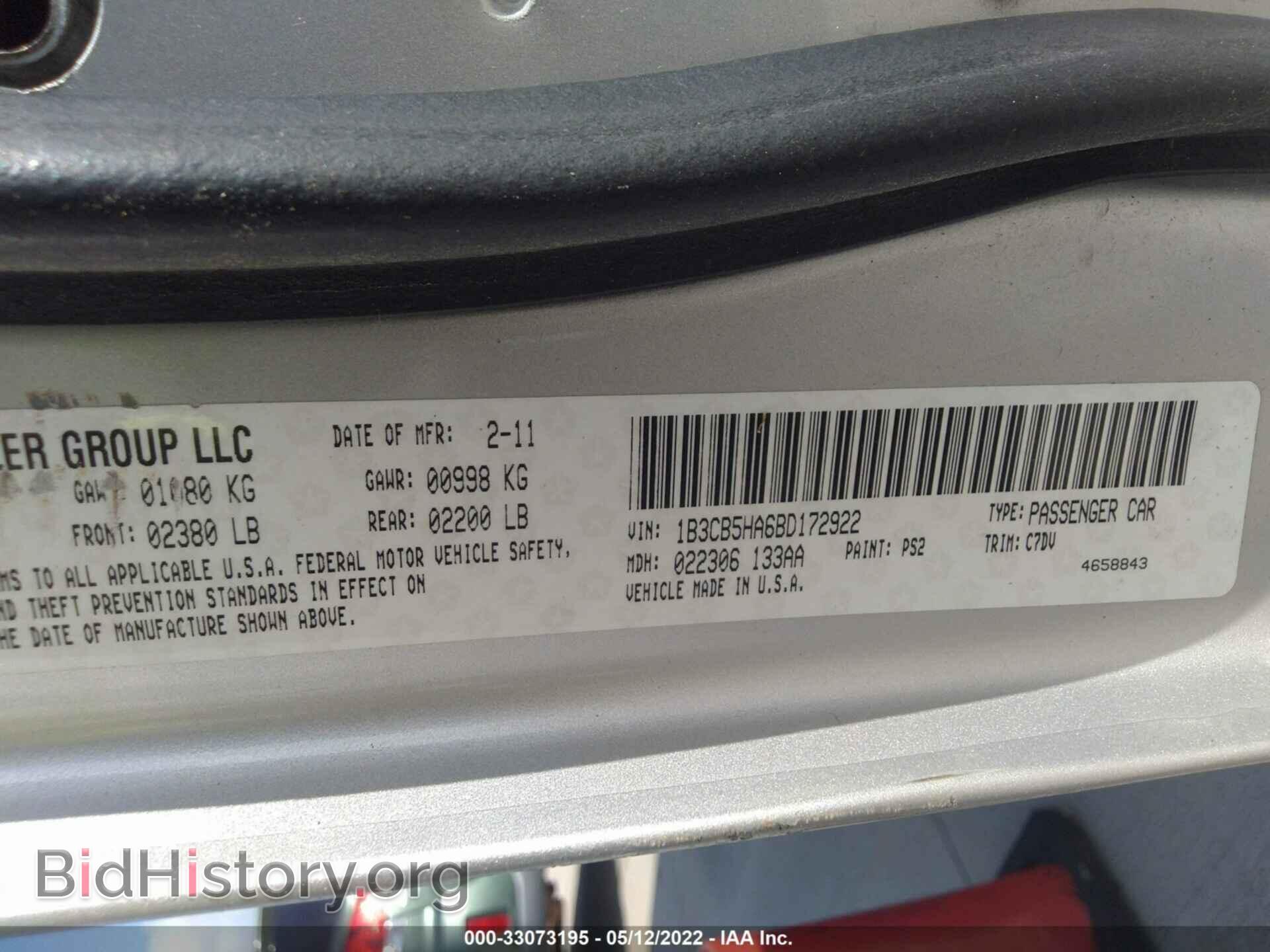 2011 DODGE CALIBER - VIN: 1B3CB5HA6BD172922 - Фото 9