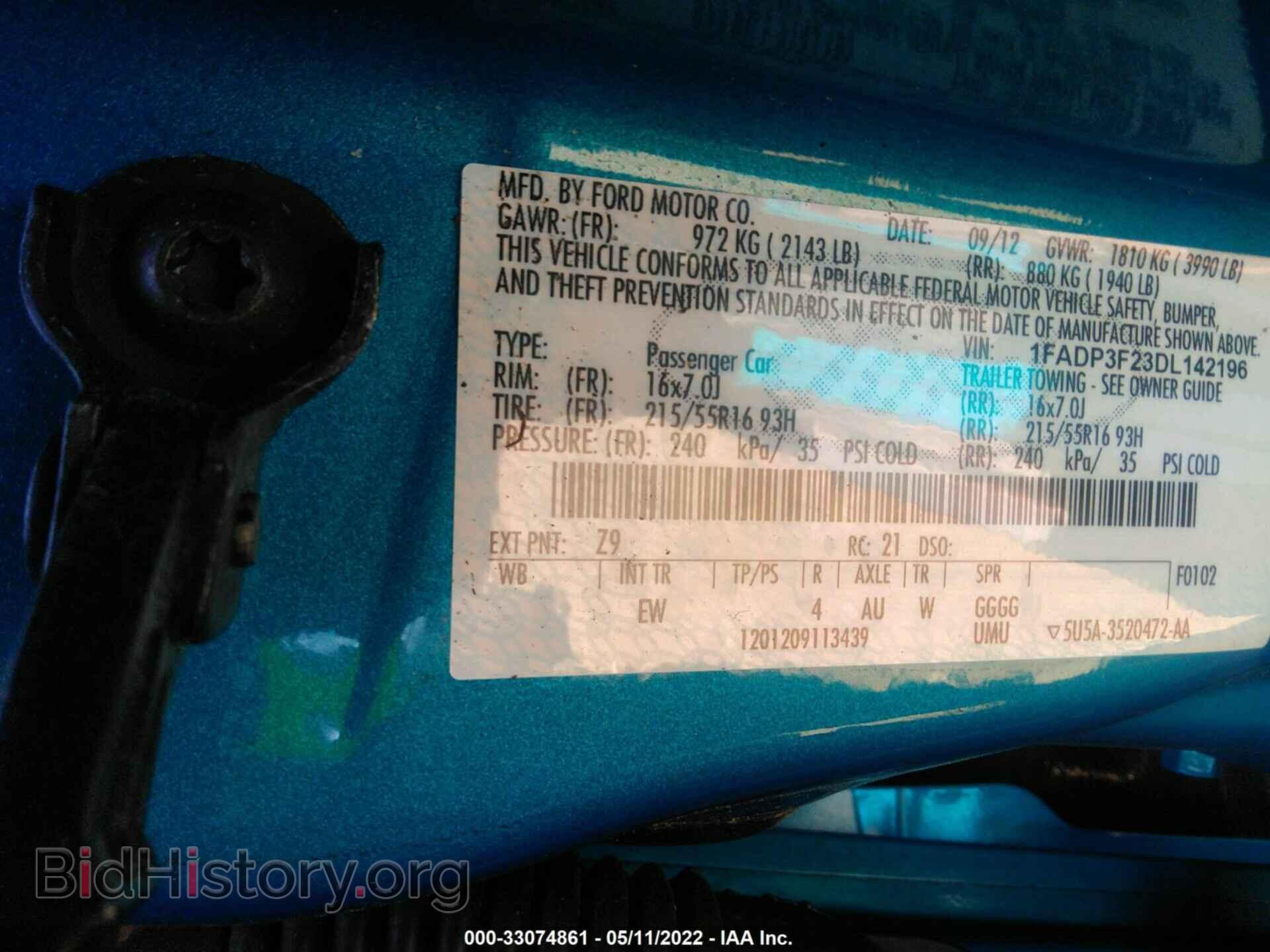2013 FORD FOCUS - VIN: 1FADP3F23DL142196 - Photo 9