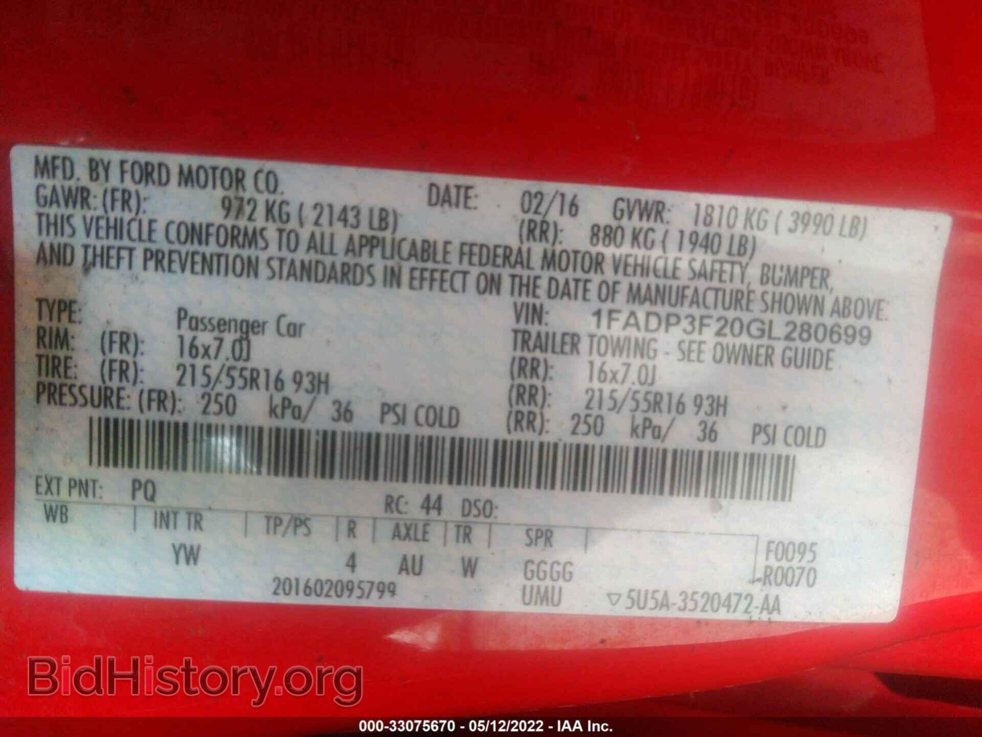 2016 FORD FOCUS - VIN: 1FADP3F20GL280699 - Фото 9