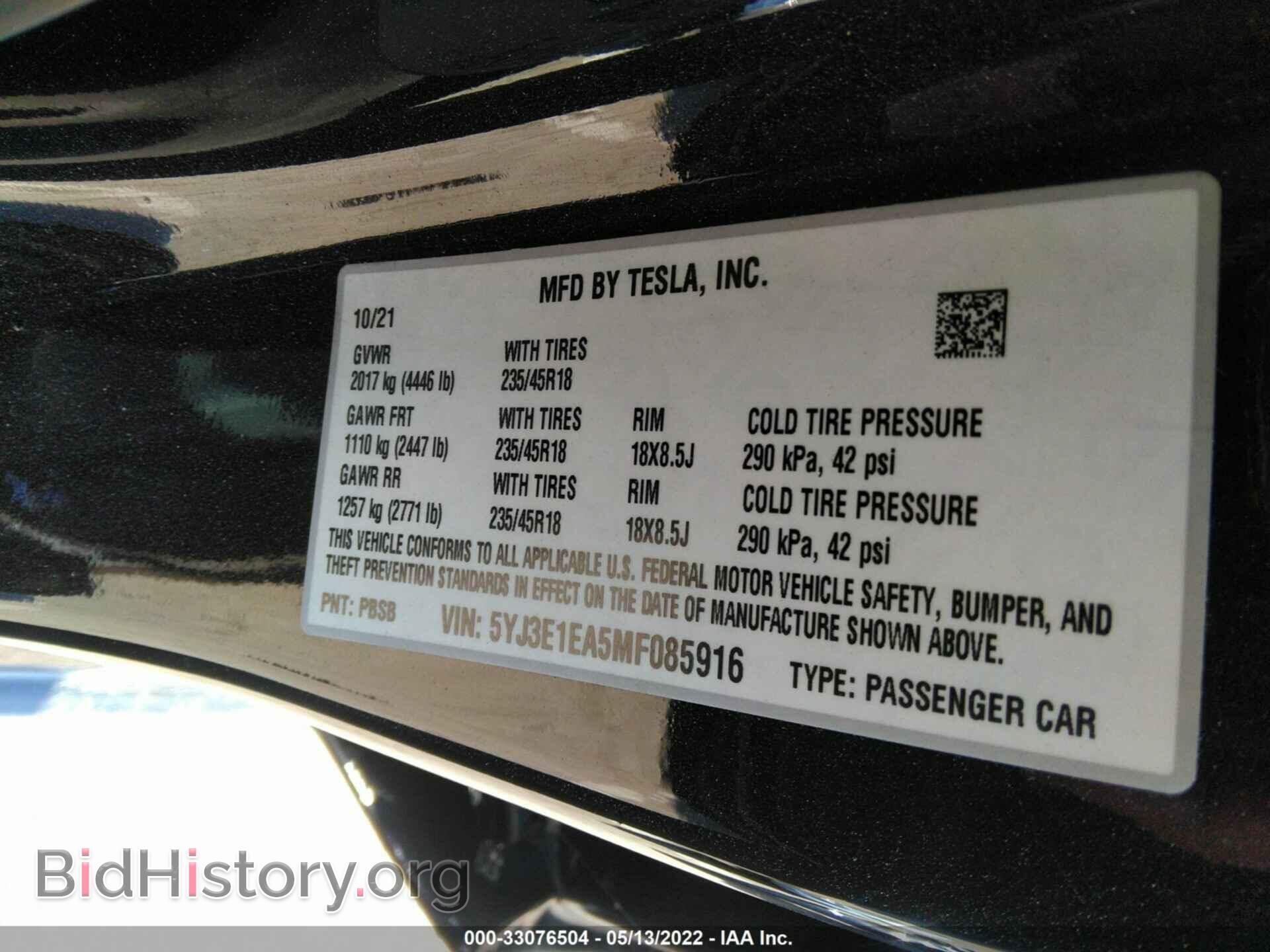 2021 TESLA MODEL 3 - VIN: 5YJ3E1EA5MF085916 - Photo 9