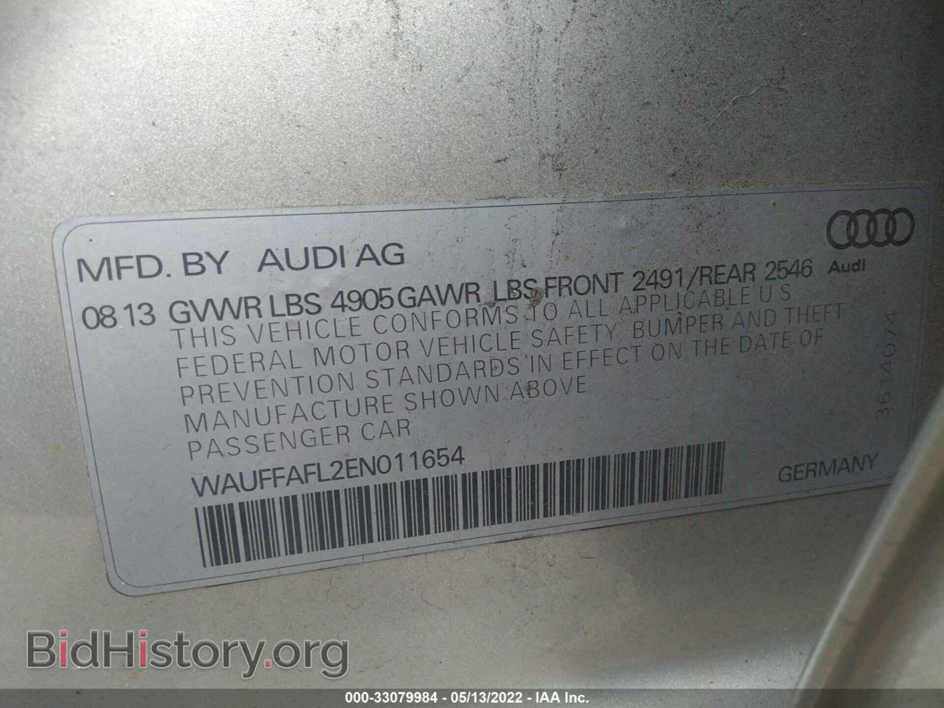 2014 AUDI A4 - VIN: WAUFFAFL2EN011654 - Фото 9