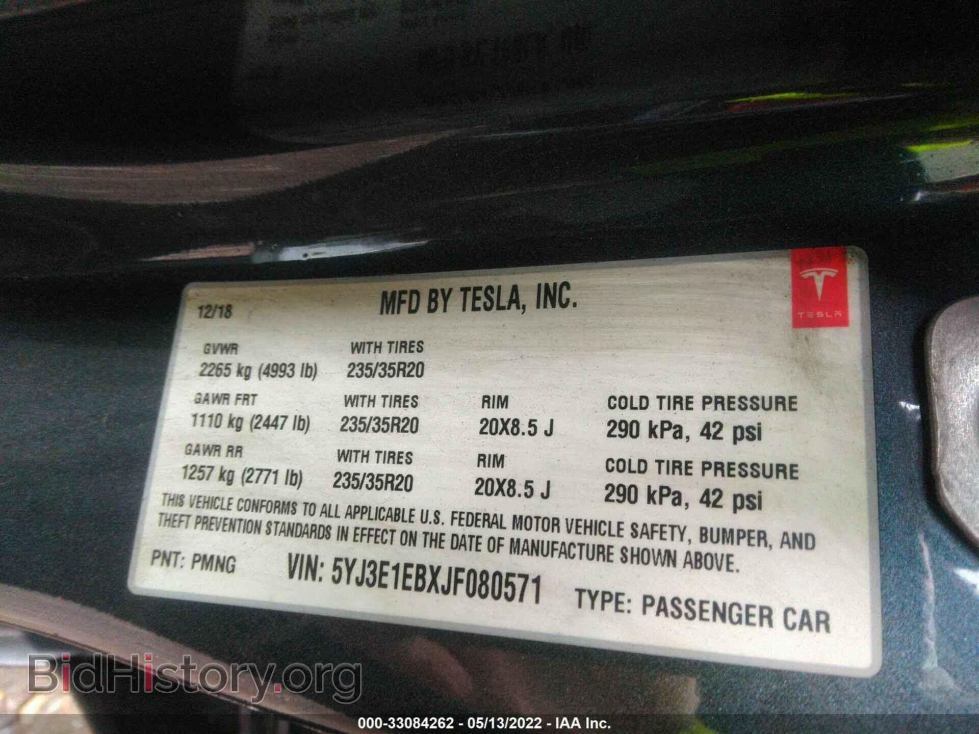 2018 TESLA MODEL 3 - VIN: 5YJ3E1EBXJF080571 - Photo 9