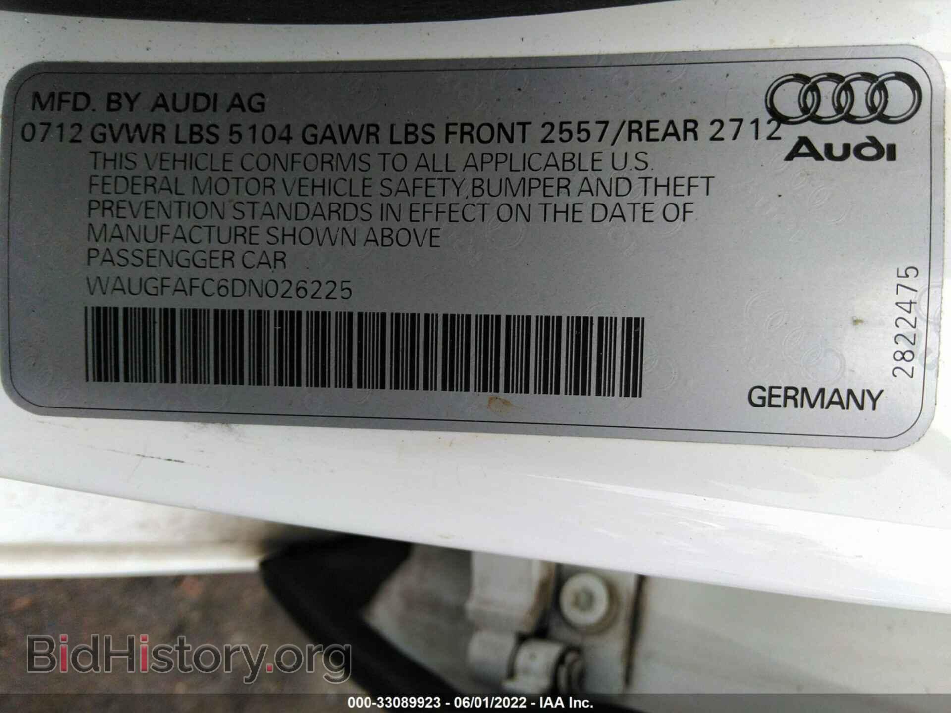 2013 AUDI A6 - VIN: WAUGFAFC6DN026225 - Фото 9