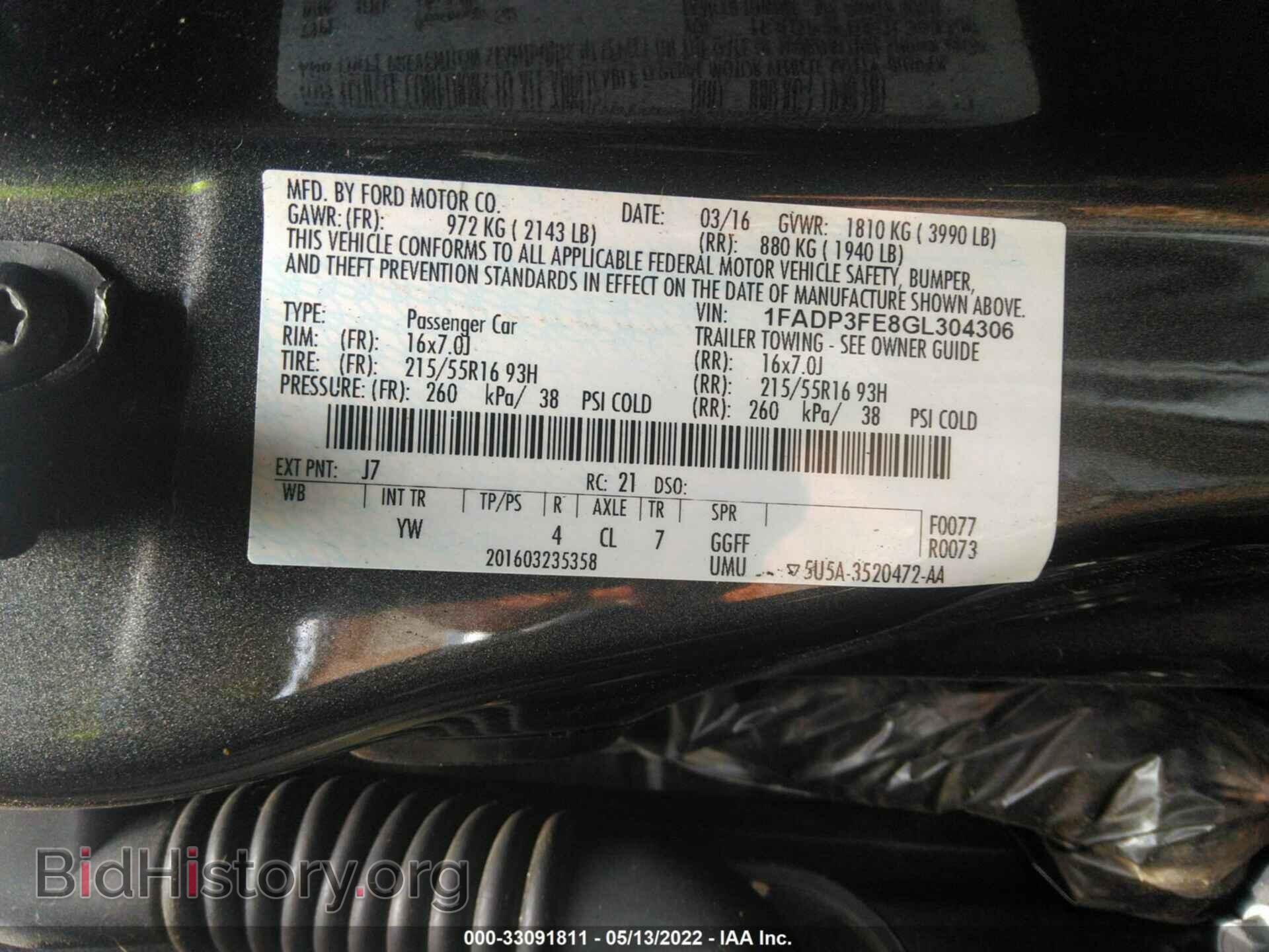 2016 FORD FOCUS - VIN: 1FADP3FE8GL304306 - Фото 9
