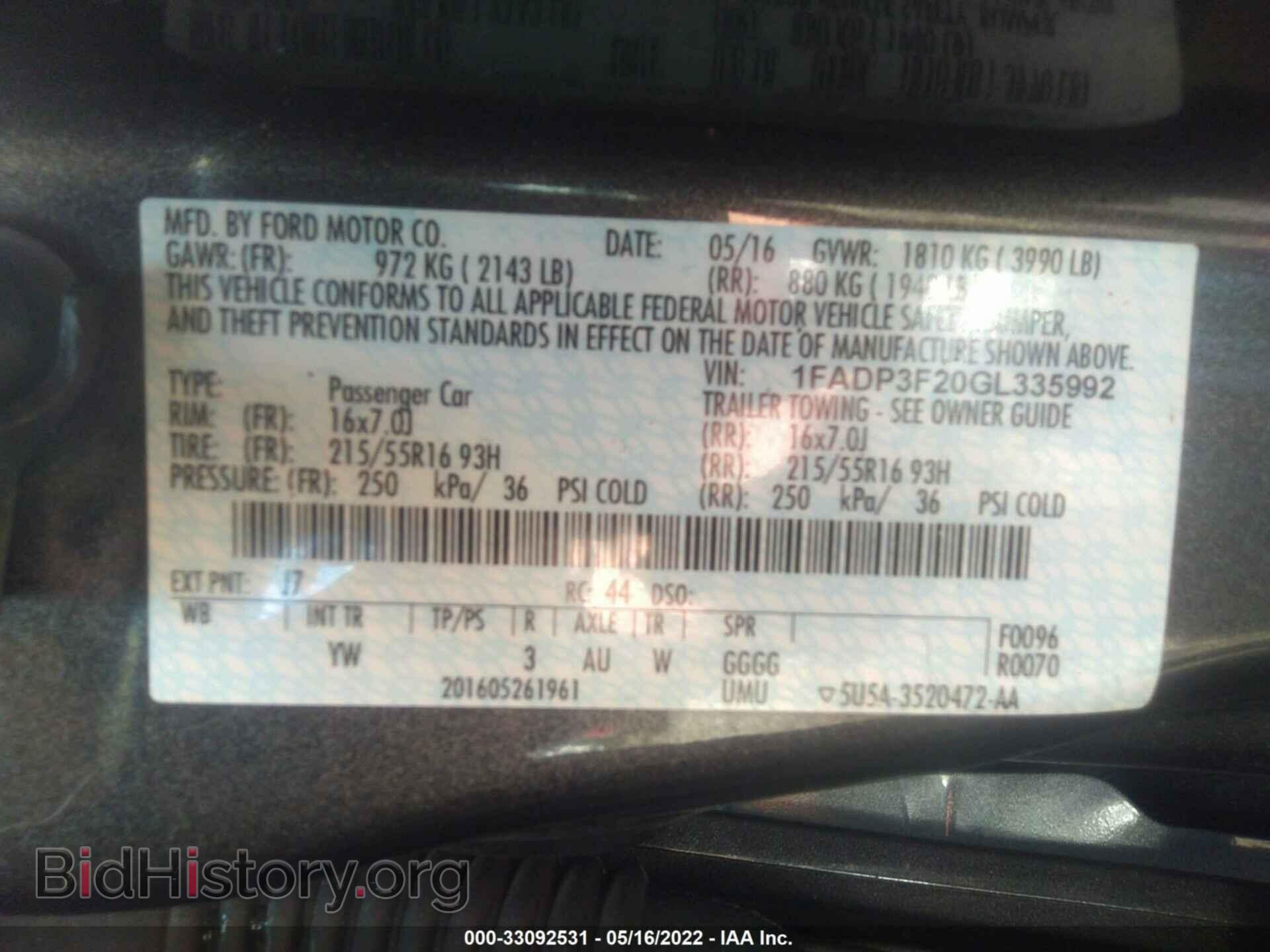2016 FORD FOCUS - VIN: 1FADP3F20GL335992 - Фото 9