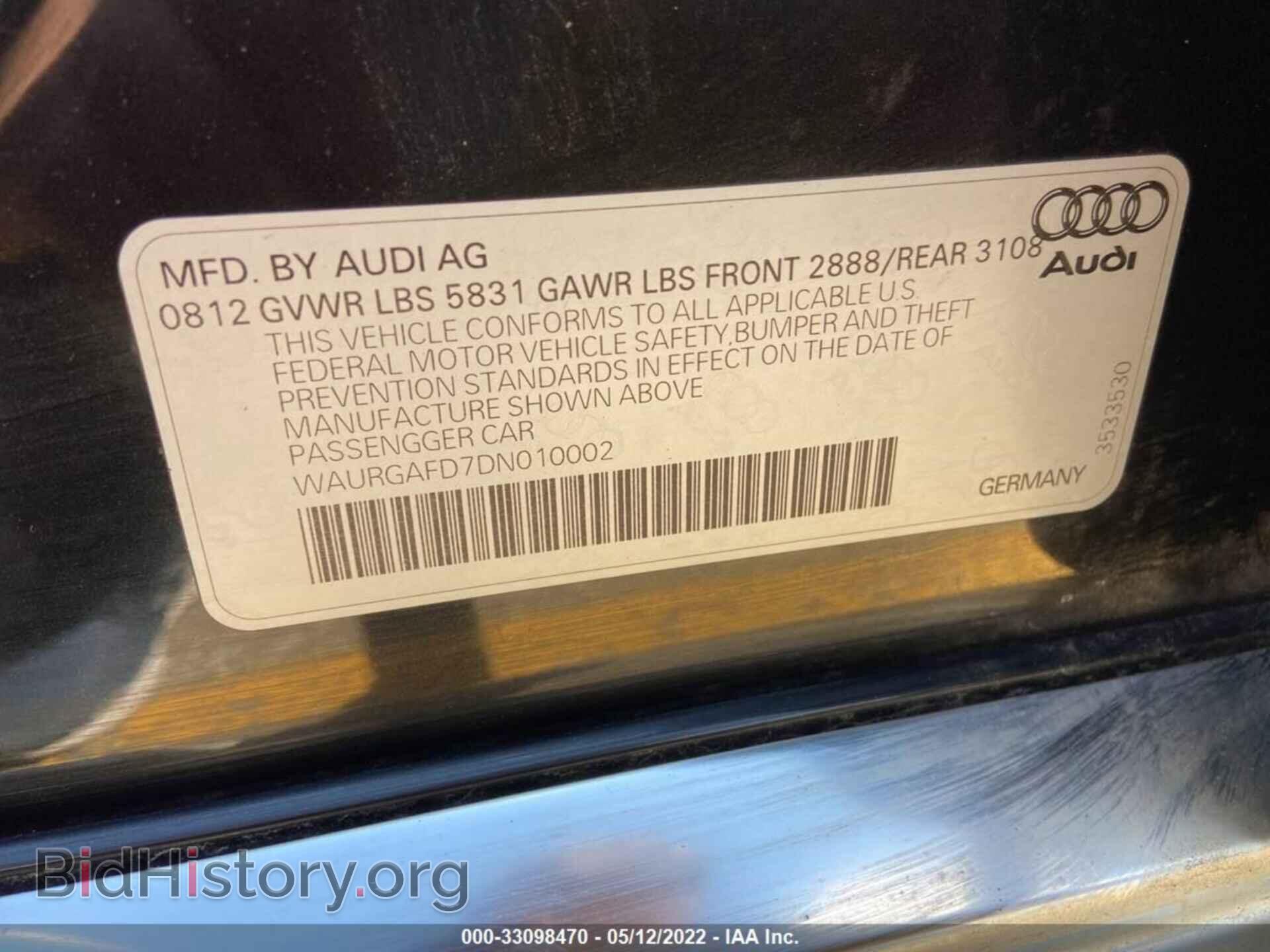 2013 AUDI A8 L - VIN: WAURGAFD7DN010002 - Photo 9
