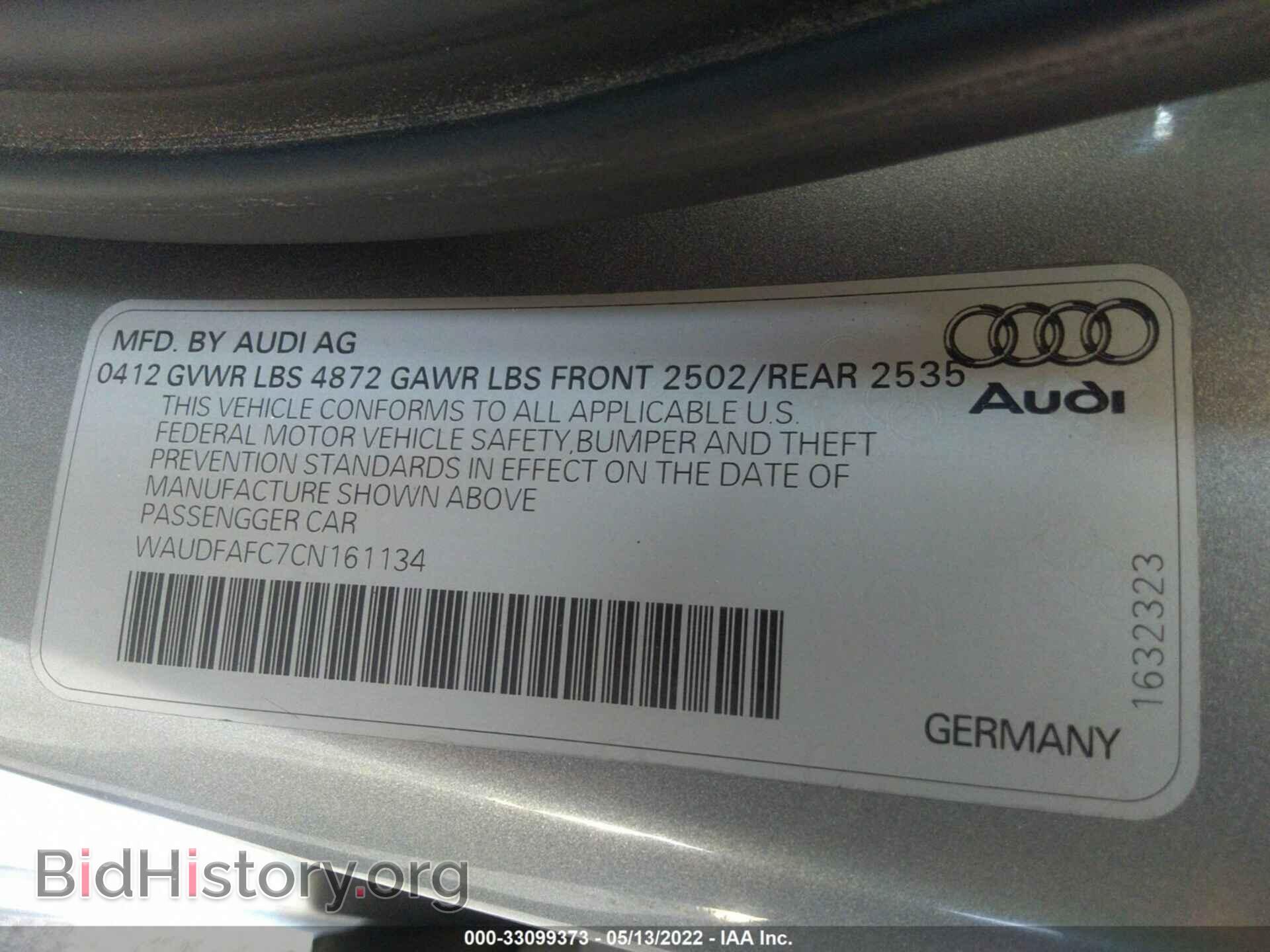 2012 AUDI A6 - VIN: WAUDFAFC7CN161134 - Фото 9