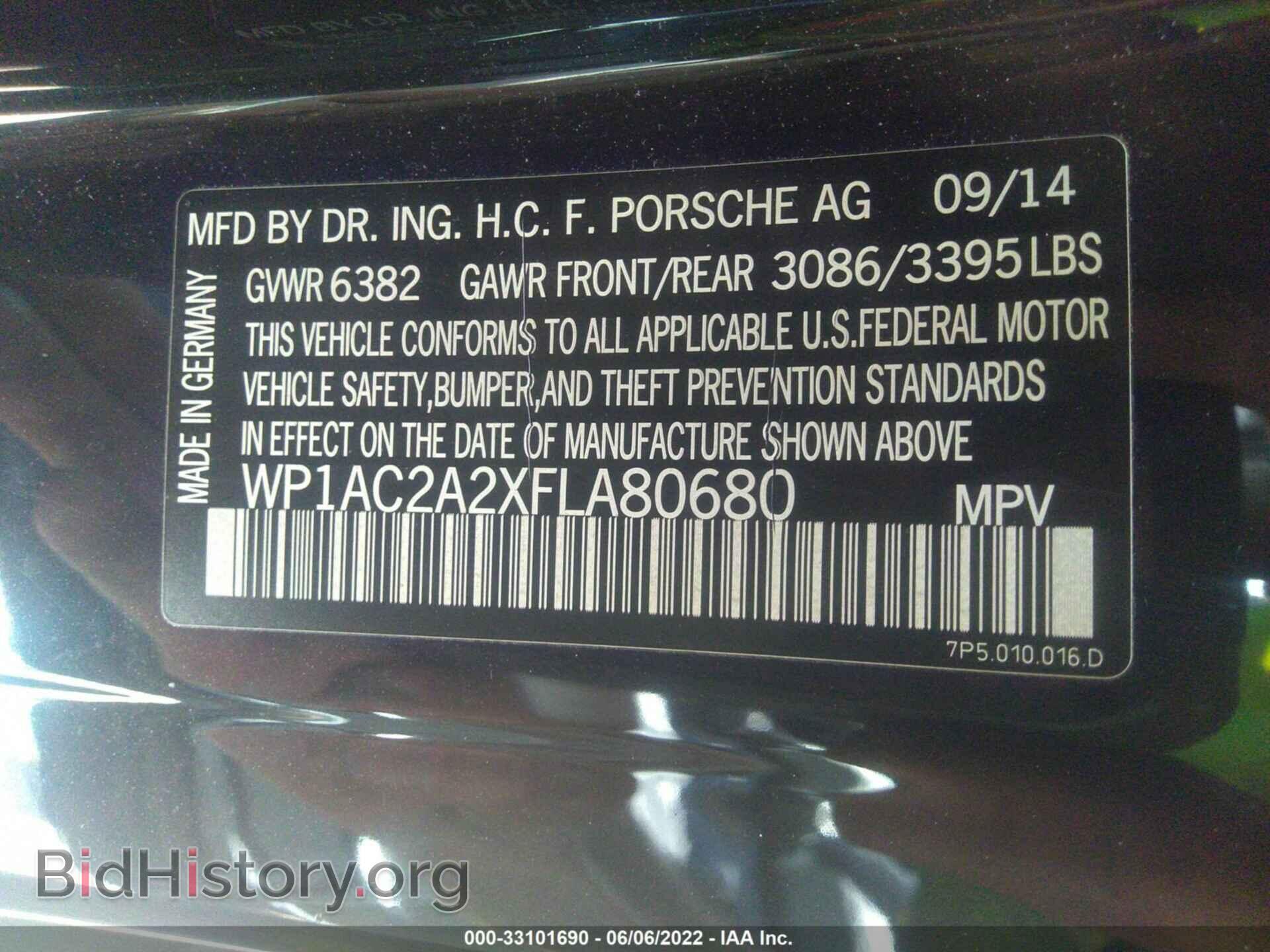 2015 PORSCHE CAYENNE - VIN: WP1AC2A2XFLA80680 - Фото 9