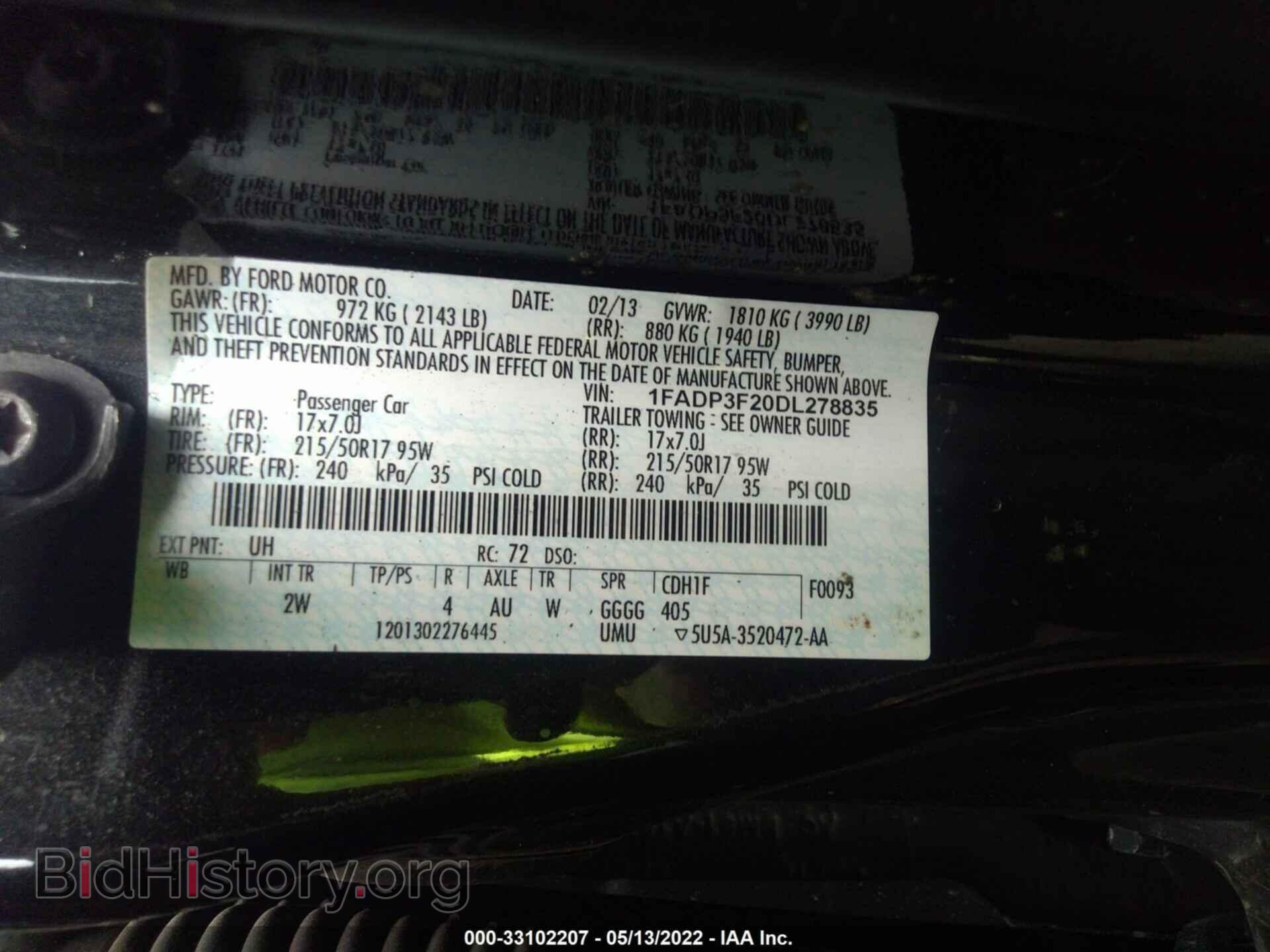 2013 FORD FOCUS - VIN: 1FADP3F20DL278835 - Photo 9