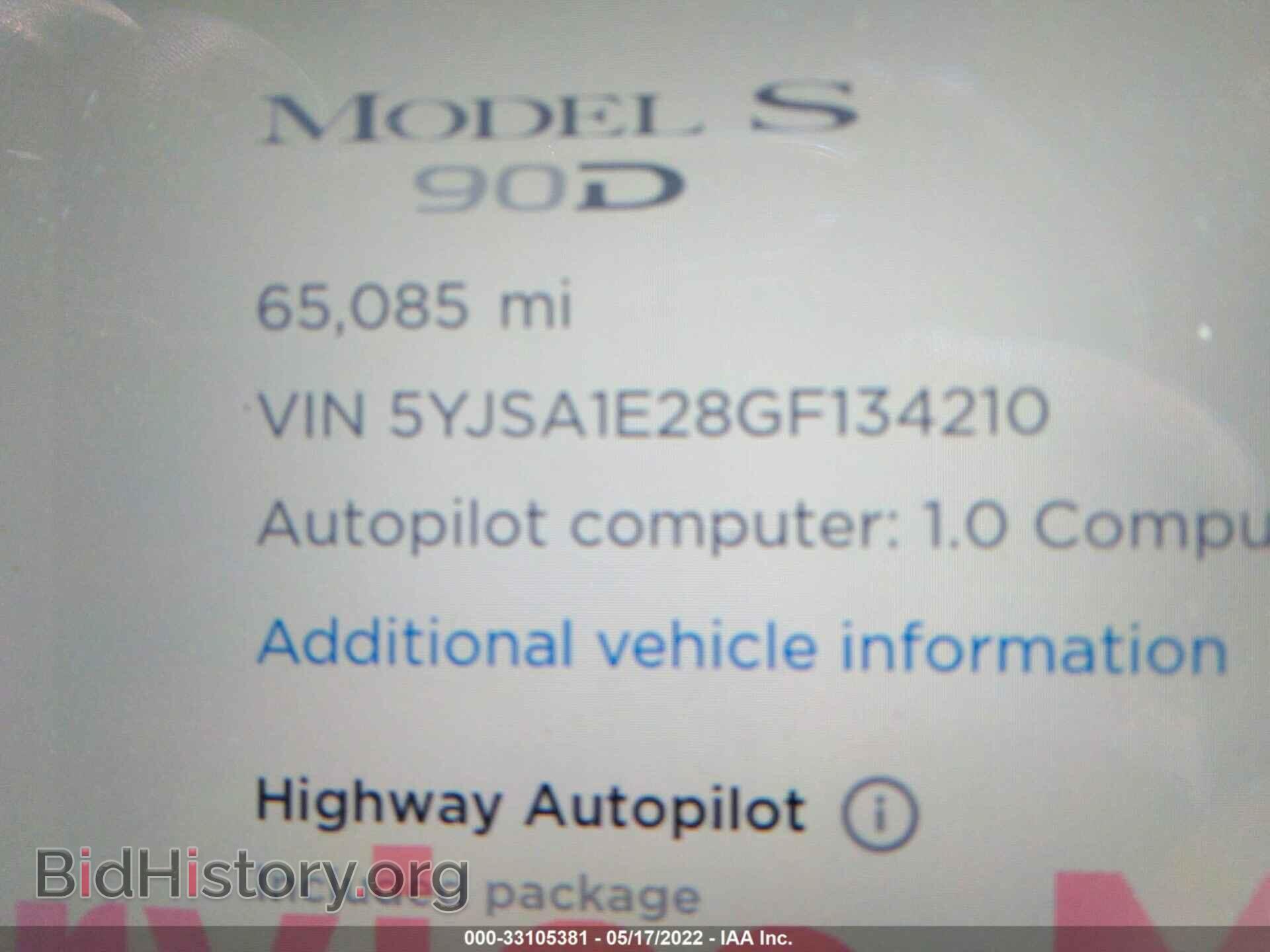 2016 TESLA MODEL S - VIN: 5YJSA1E28GF134210 - Photo 7