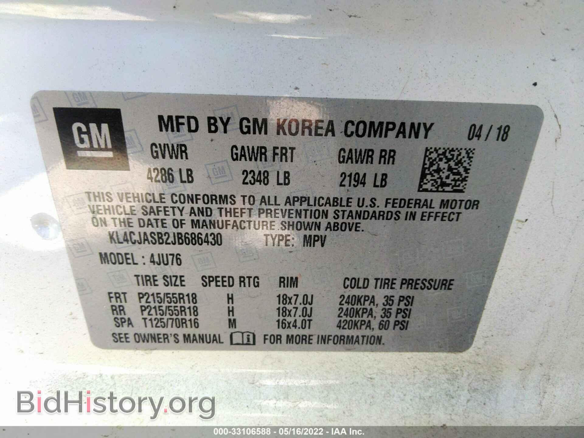 2018 BUICK ENCORE - VIN: KL4CJASB2JB686430 - Photo 9