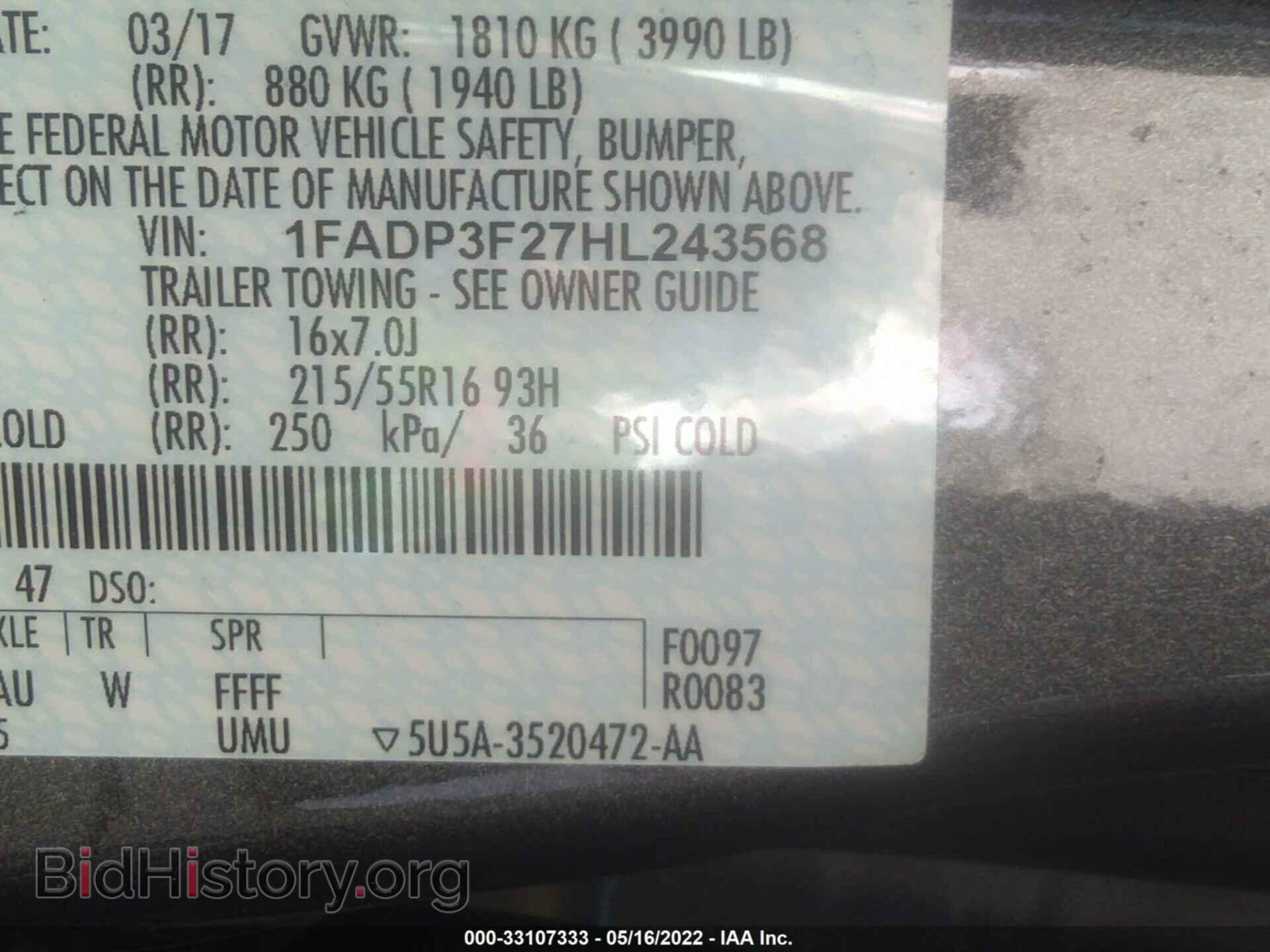 2017 FORD FOCUS - VIN: 1FADP3F27HL243568 - Photo 9