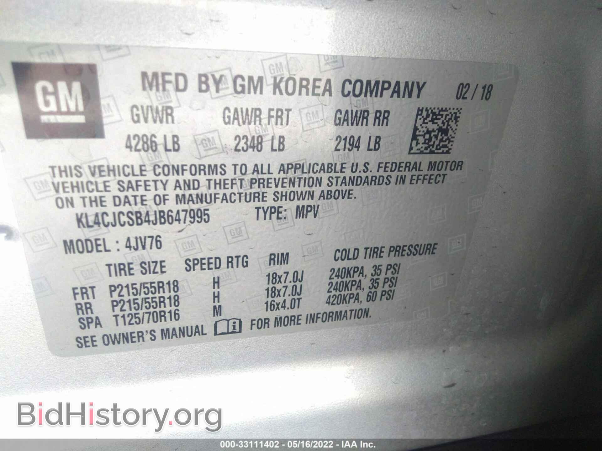 2018 BUICK ENCORE - VIN: KL4CJCSB4JB647995 - Photo 9
