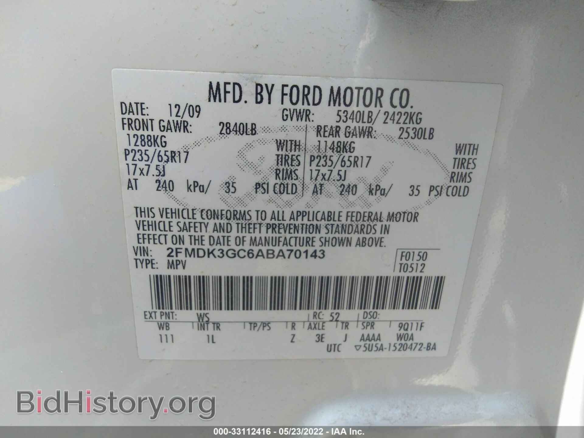 2010 FORD EDGE - VIN: 2FMDK3GC6ABA70143 - Photo 9