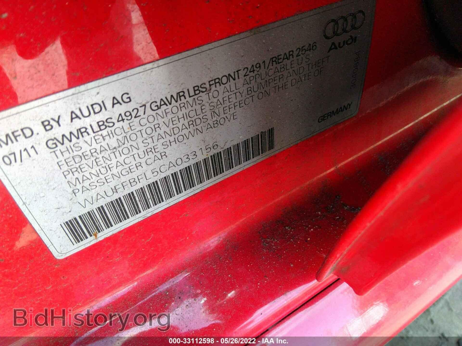 2012 AUDI A4 - VIN: WAUFFBFL5CA033156 - Photo 9