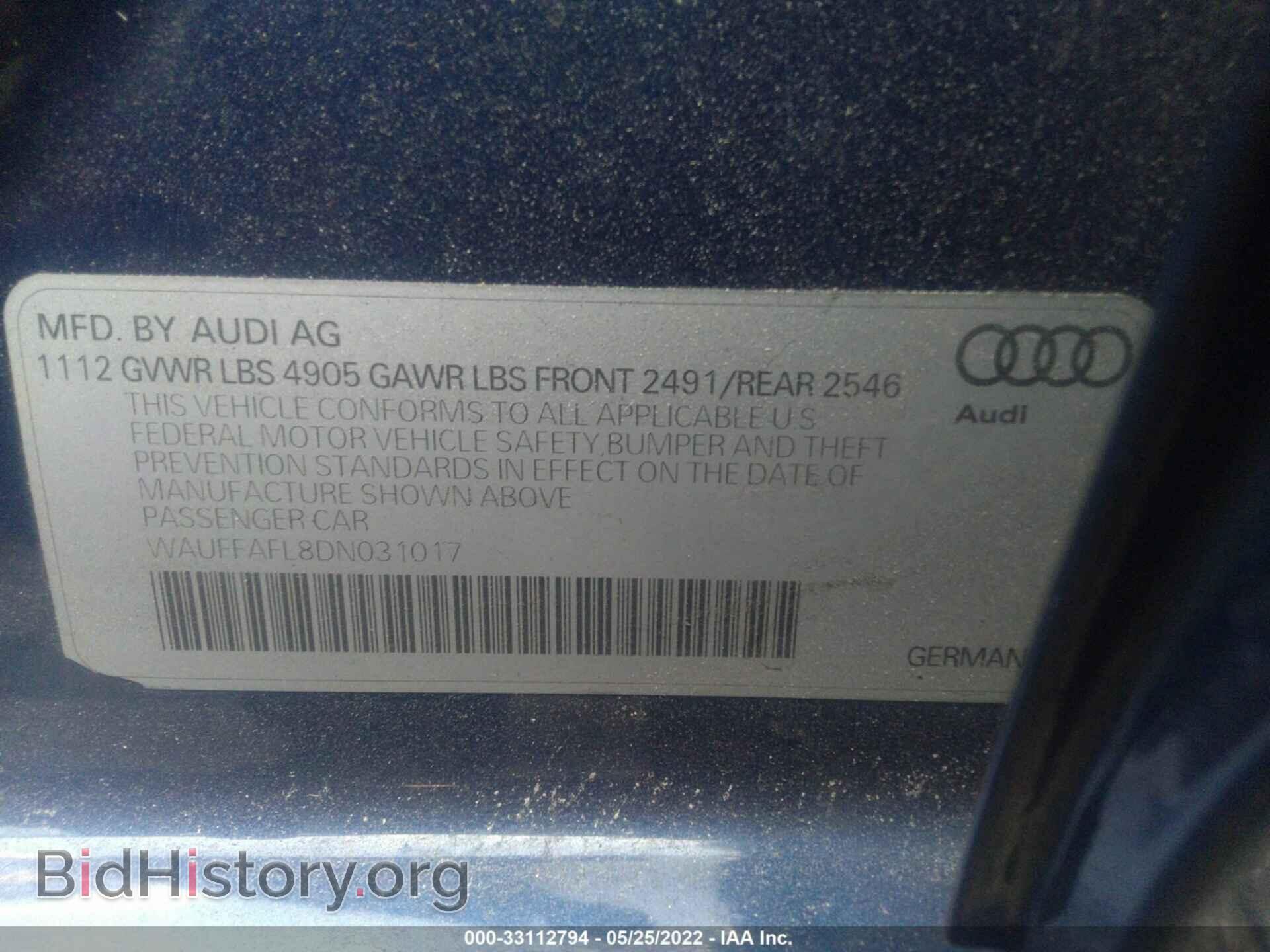 2013 AUDI A4 - VIN: WAUFFAFL8DN031017 - Photo 9