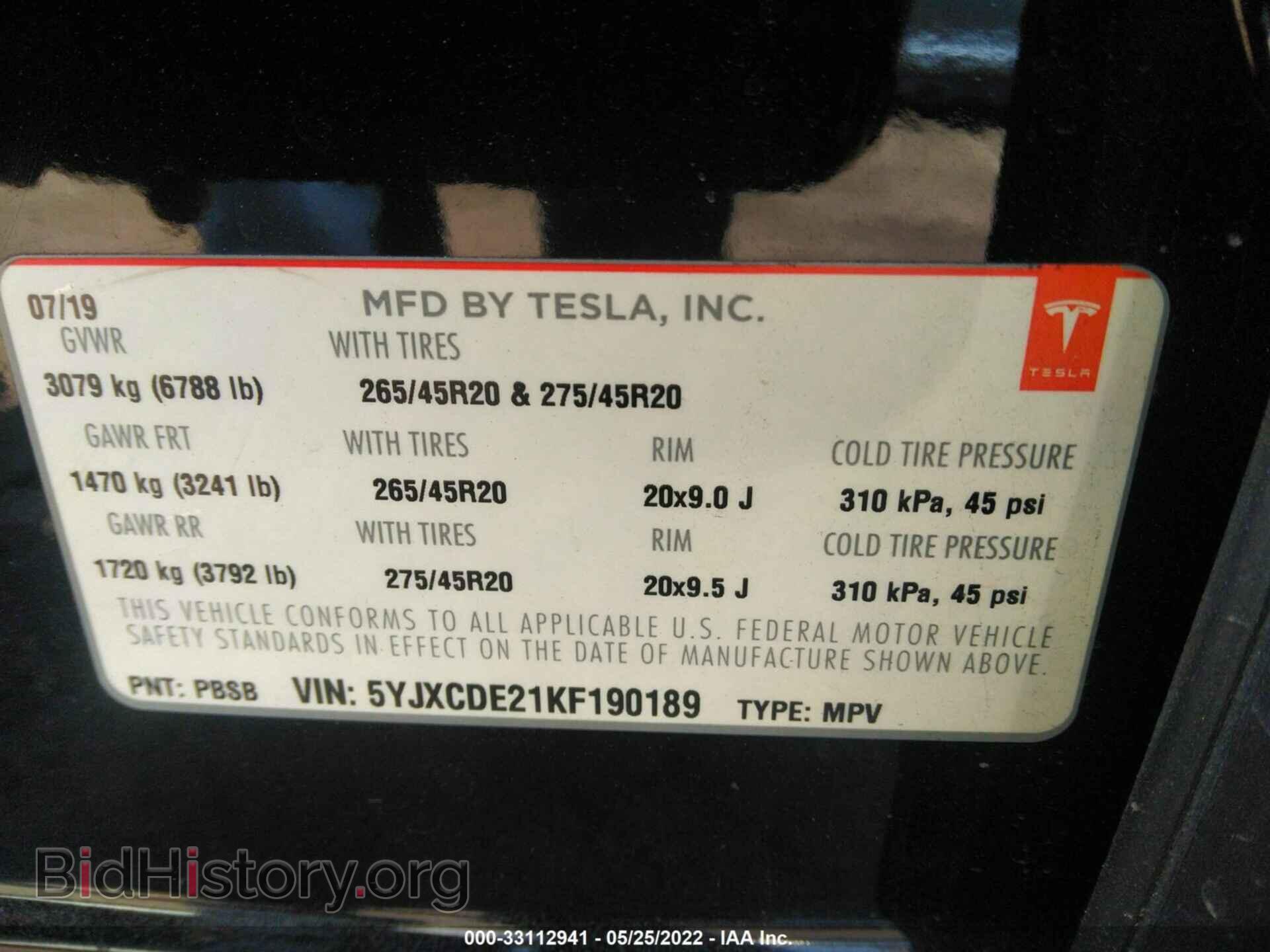2019 TESLA MODEL X - VIN: 5YJXCDE21KF190189 - Photo 9