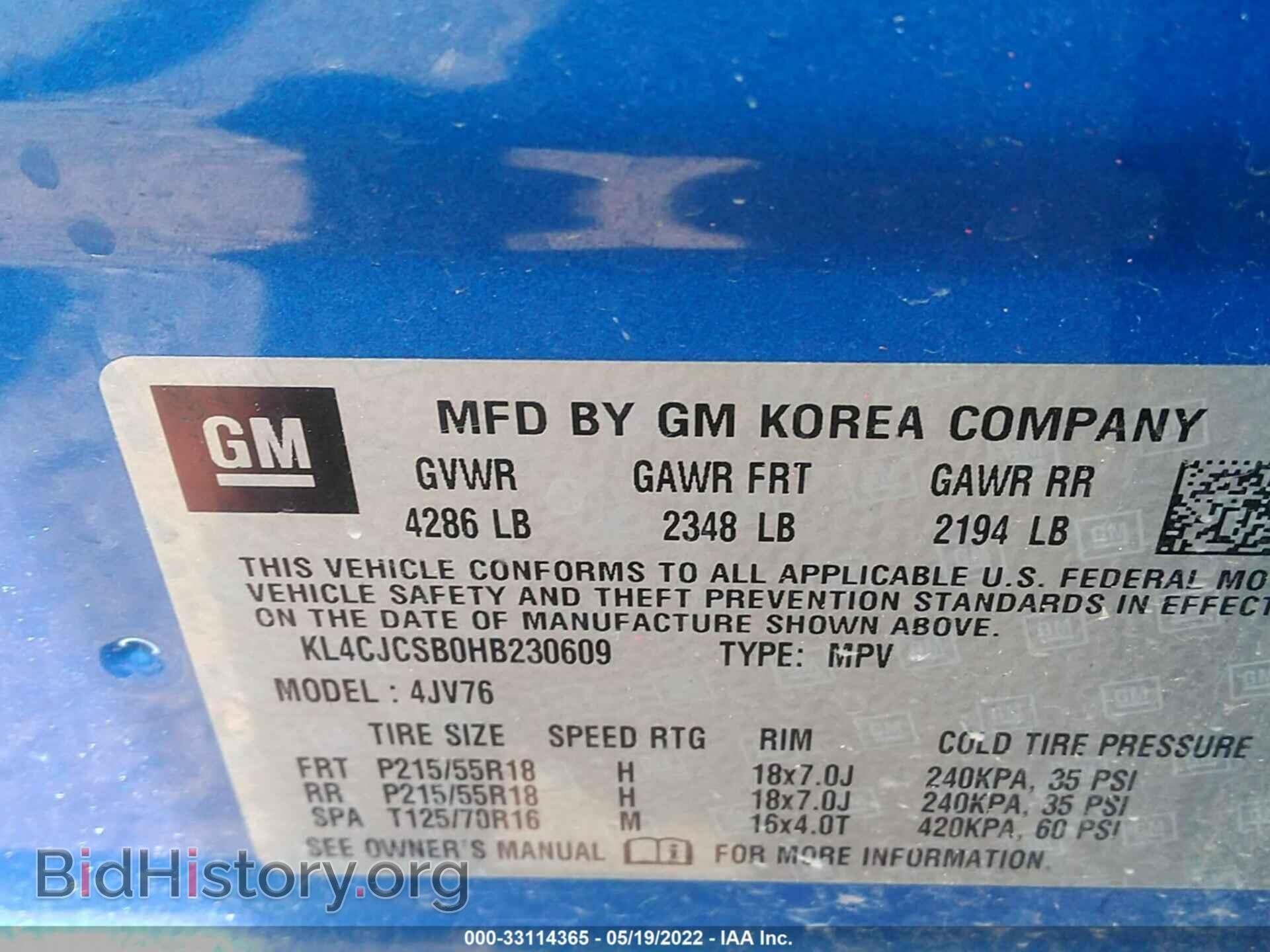 2017 BUICK ENCORE - VIN: KL4CJCSB0HB230609 - Photo 9