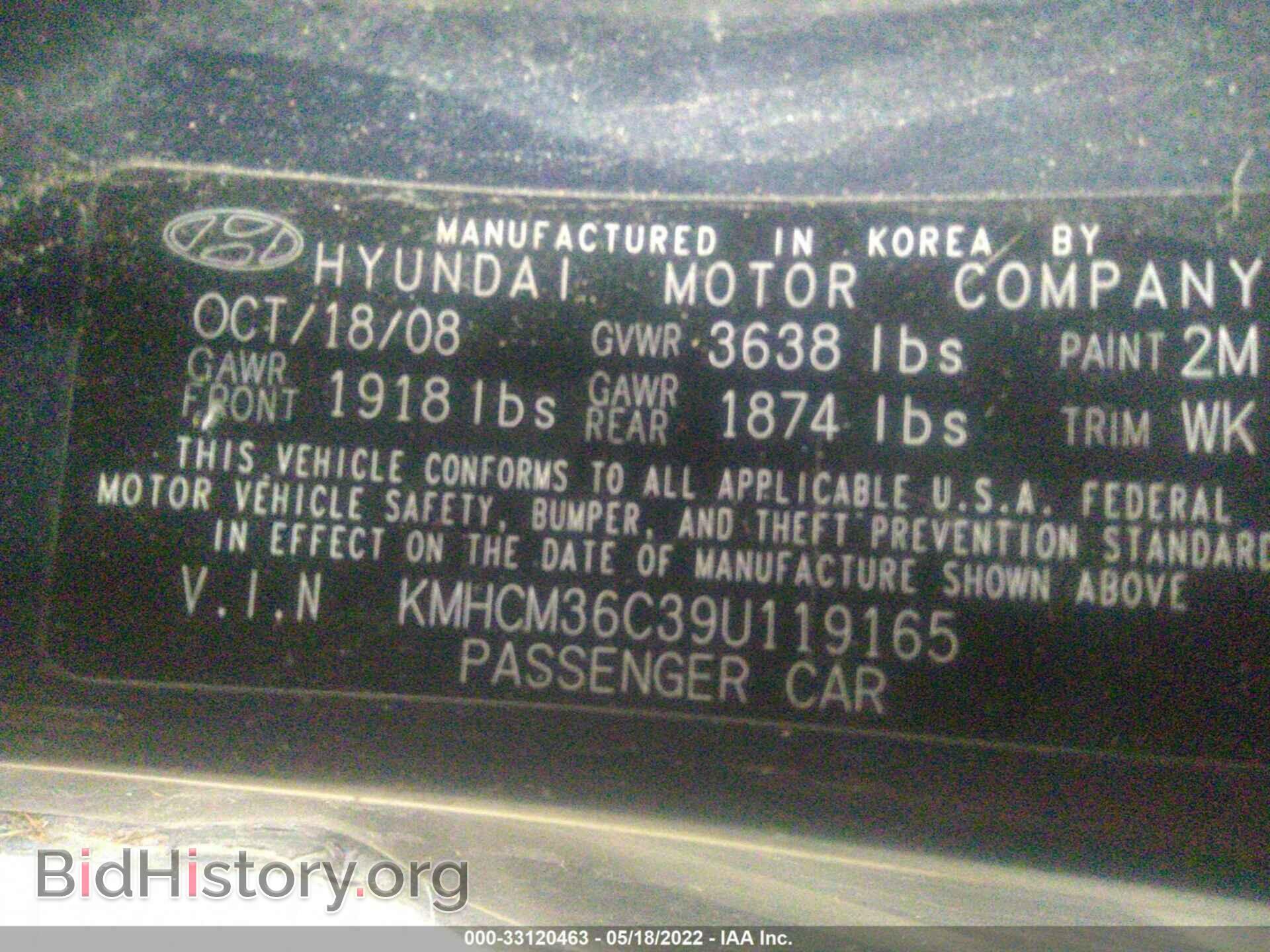 2009 HYUNDAI ACCENT - VIN: KMHCM36C39U119165 - Фото 9