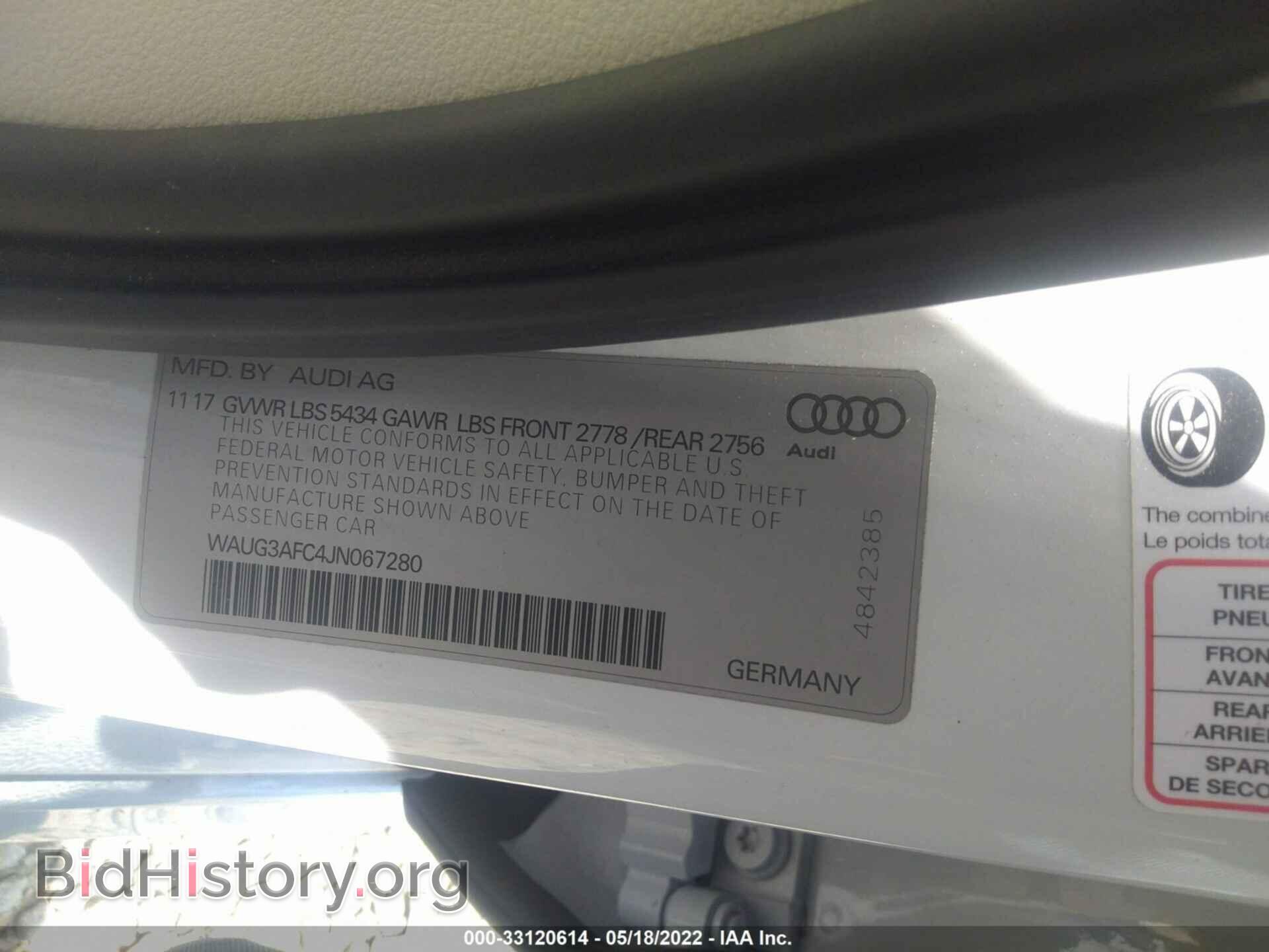 2018 AUDI A6 - VIN: WAUG3AFC4JN067280 - Фото 9
