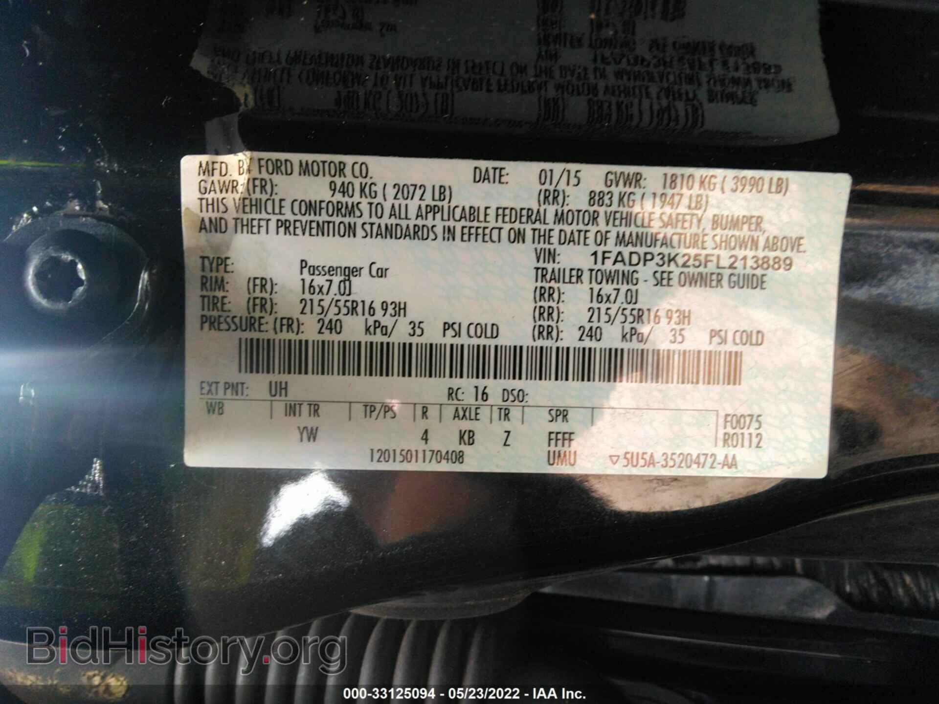 2015 FORD FOCUS - VIN: 1FADP3K25FL213889 - Фото 9