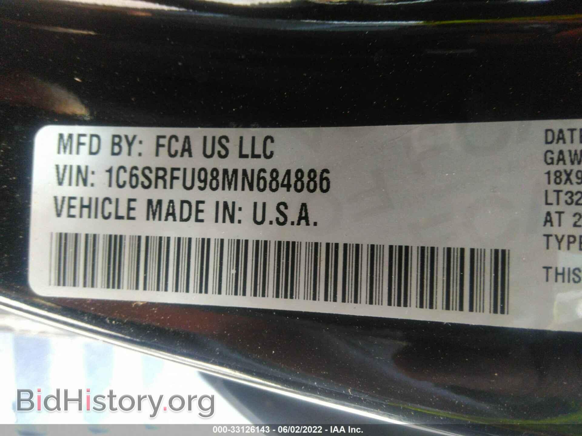 2021 RAM 1500 - VIN: 1C6SRFU98MN684886 - Photo 9
