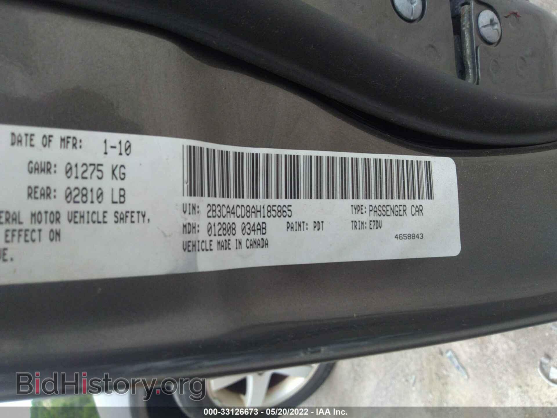 2010 DODGE CHARGER - VIN: 2B3CA4CD8AH185865 - Photo 9